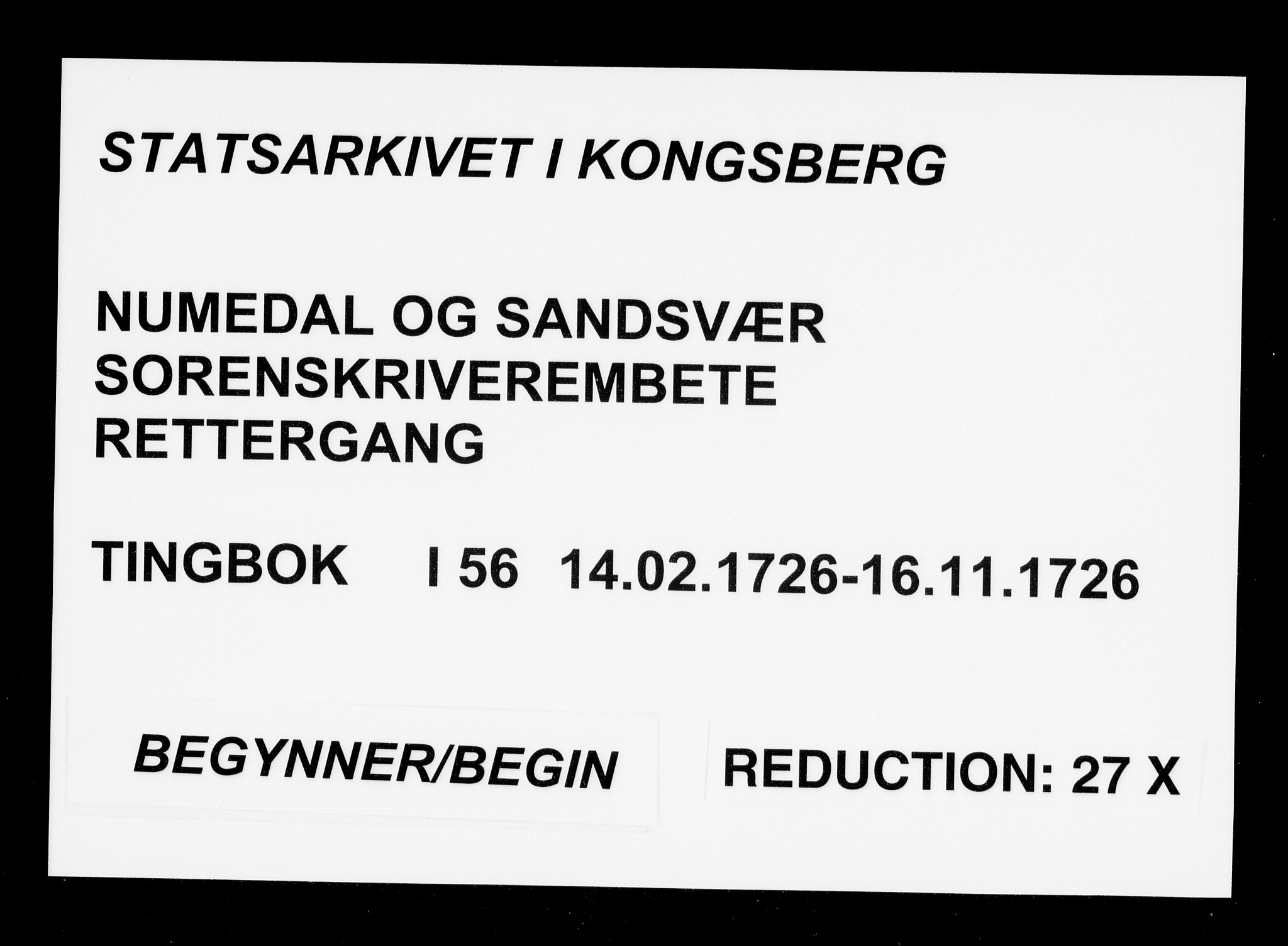Numedal og Sandsvær sorenskriveri, SAKO/A-128/F/Fa/Faa/L0056: Tingbøker, 1726
