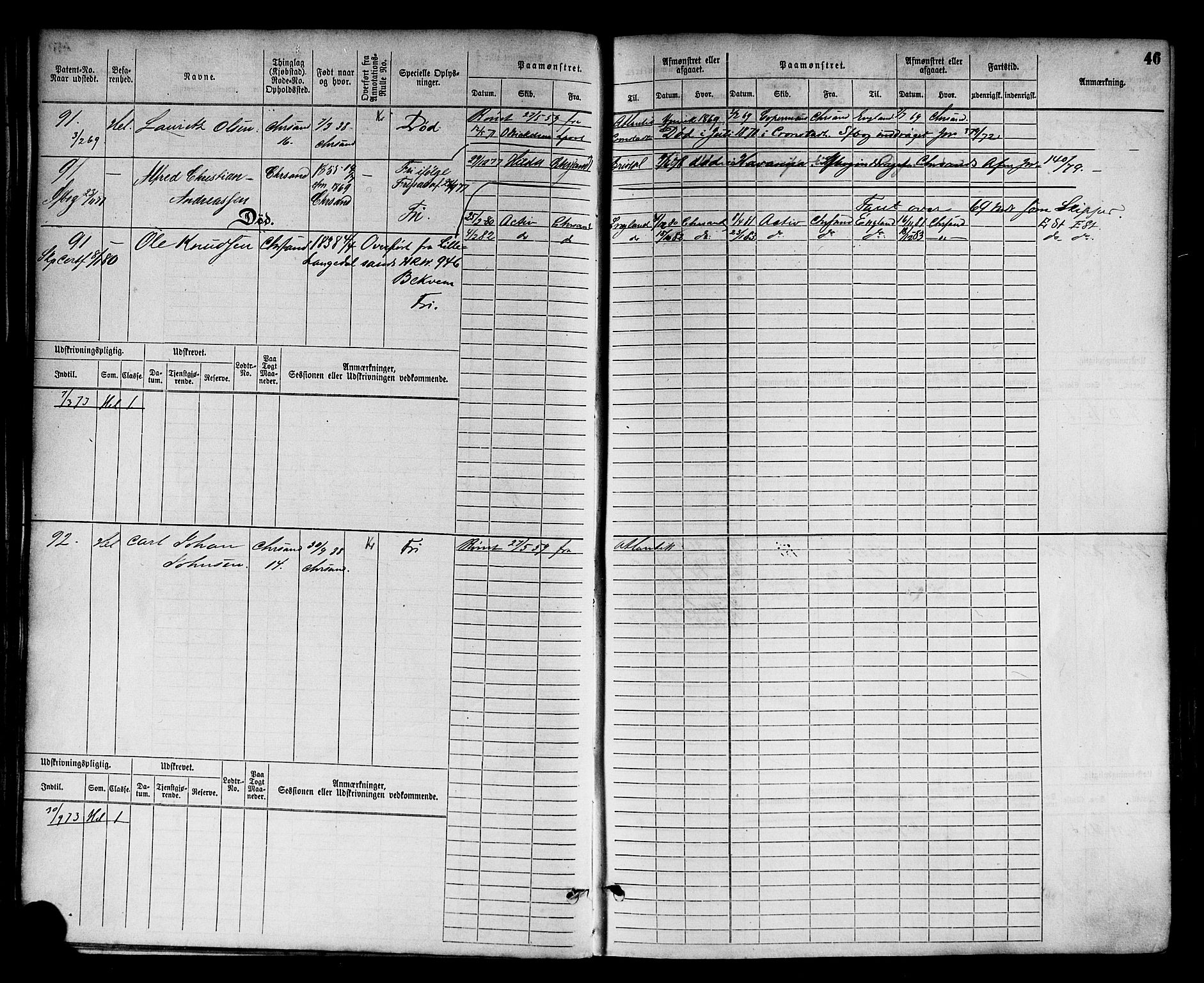 Kristiansand mønstringskrets, AV/SAK-2031-0015/F/Fb/L0003: Hovedrulle nr 1-762, I-10, 1860-1911, p. 56