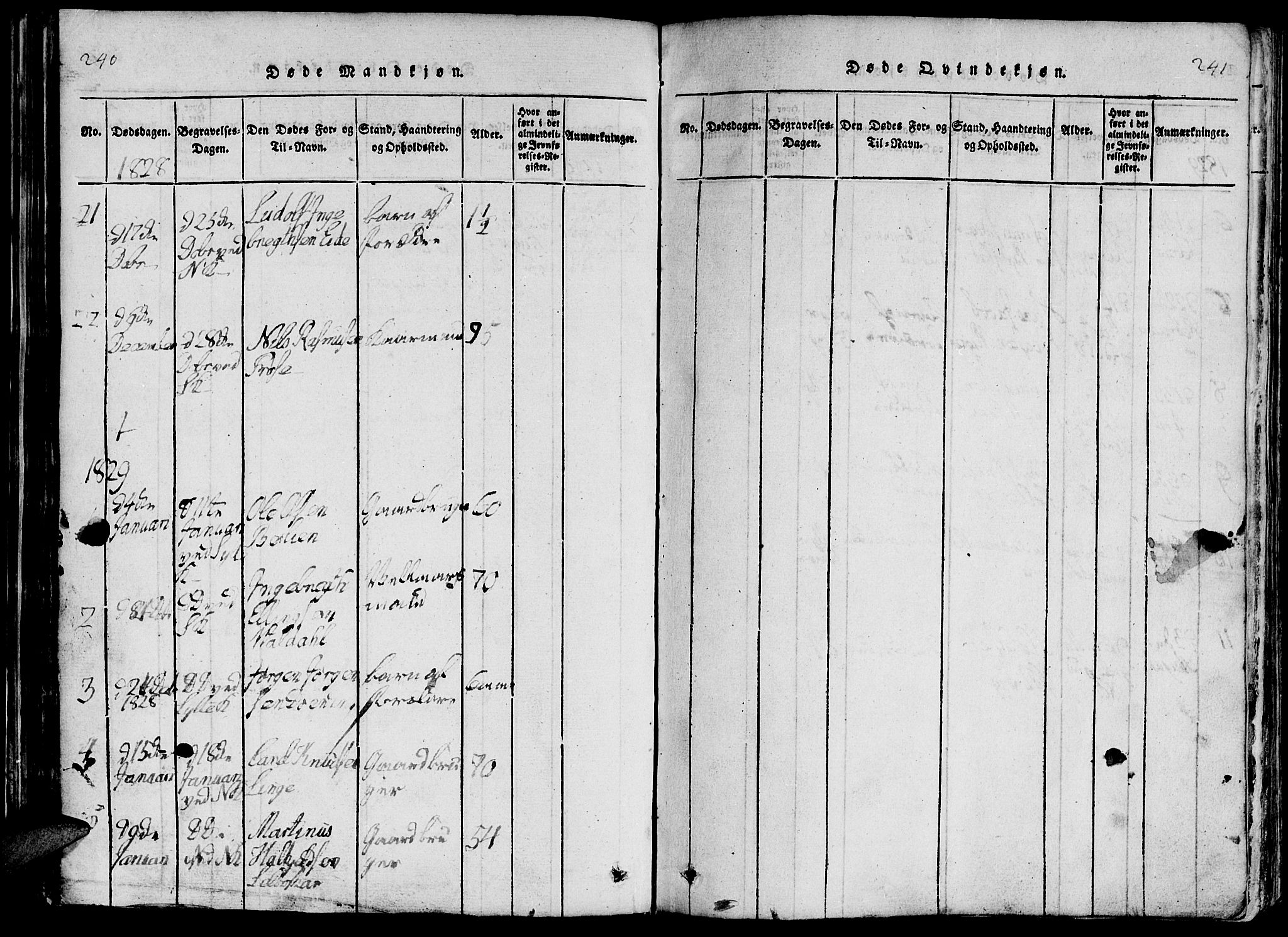 Ministerialprotokoller, klokkerbøker og fødselsregistre - Møre og Romsdal, AV/SAT-A-1454/519/L0260: Parish register (copy) no. 519C01, 1817-1829, p. 240-241