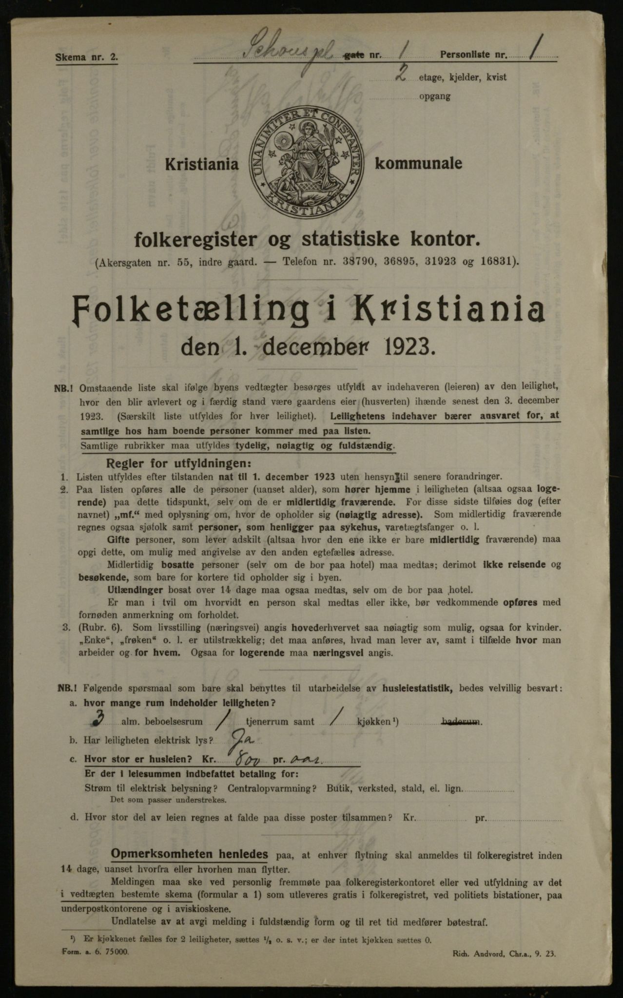 OBA, Municipal Census 1923 for Kristiania, 1923, p. 100090