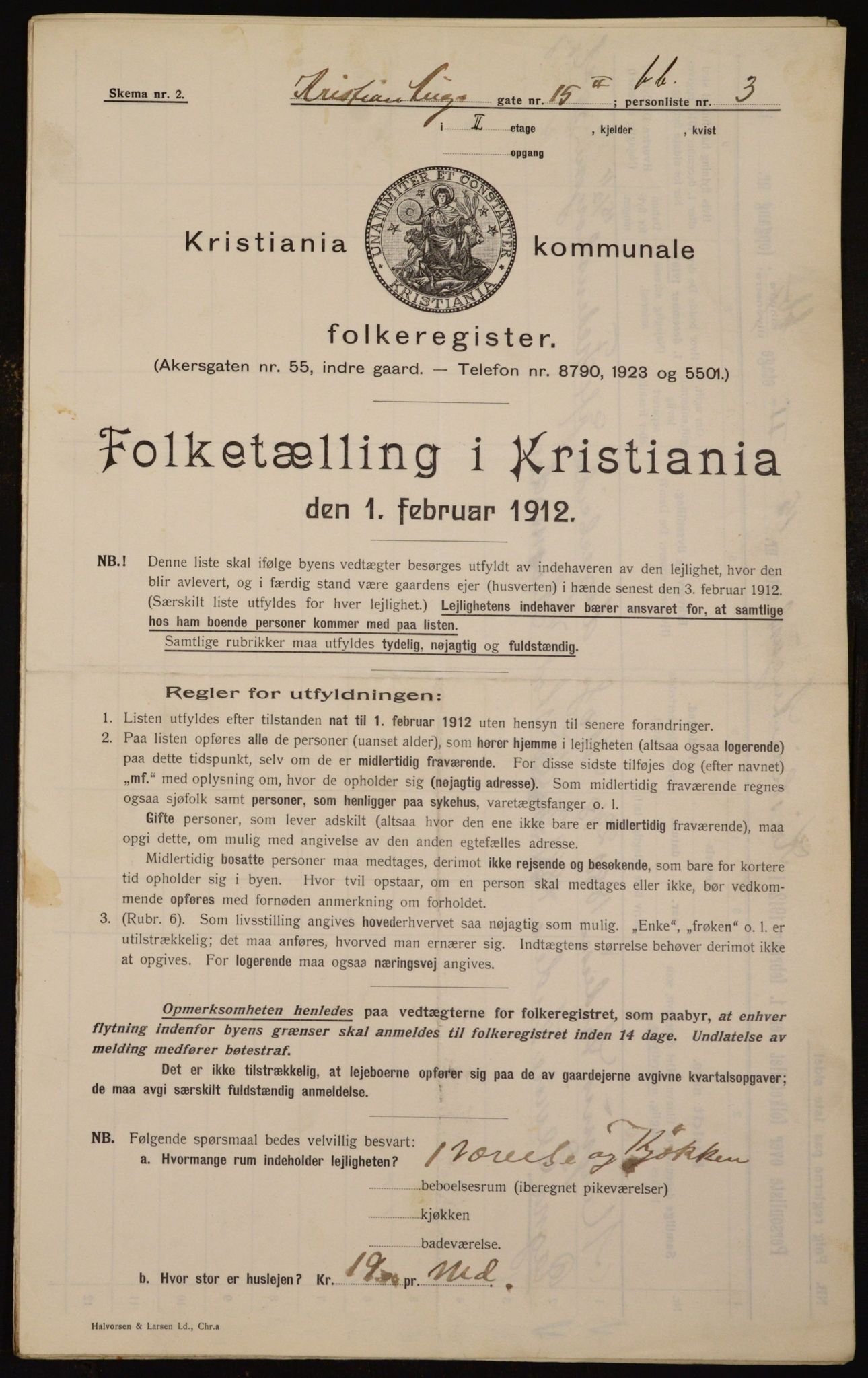 OBA, Municipal Census 1912 for Kristiania, 1912, p. 54329