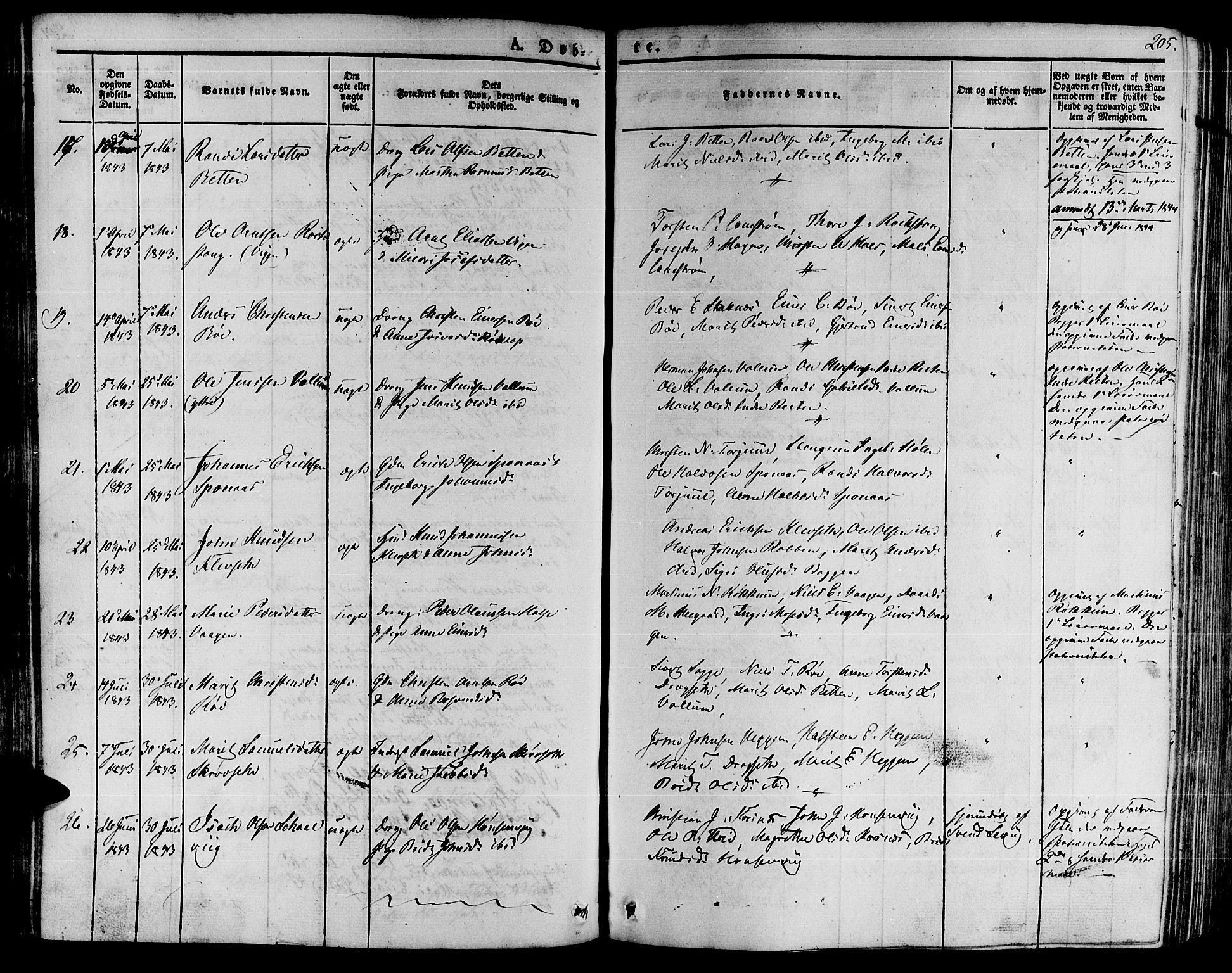 Ministerialprotokoller, klokkerbøker og fødselsregistre - Møre og Romsdal, AV/SAT-A-1454/592/L1025: Parish register (official) no. 592A03 /2, 1831-1849, p. 205