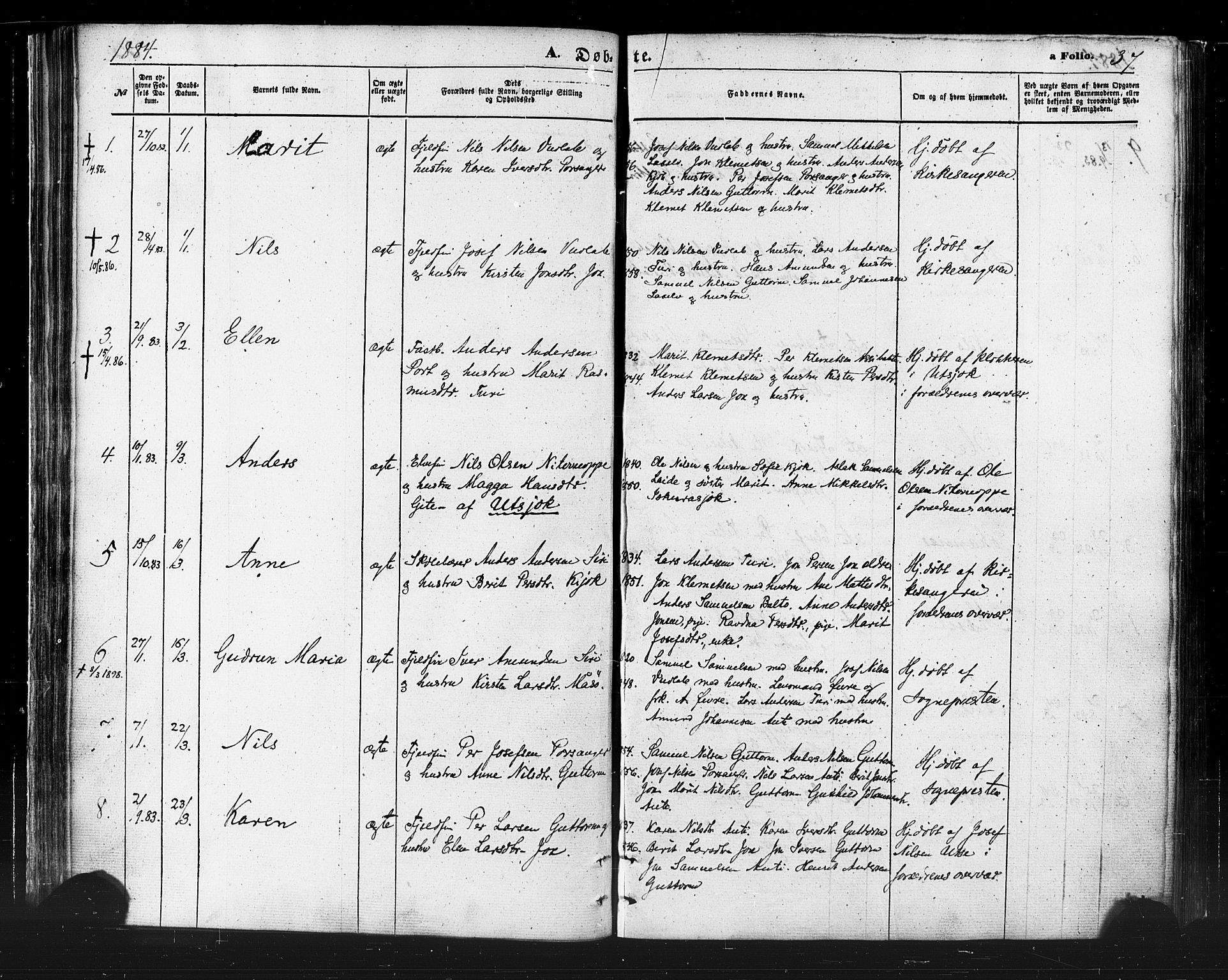 Karasjok sokneprestkontor, AV/SATØ-S-1352/H/Ha/L0001kirke: Parish register (official) no. 1, 1872-1884, p. 37