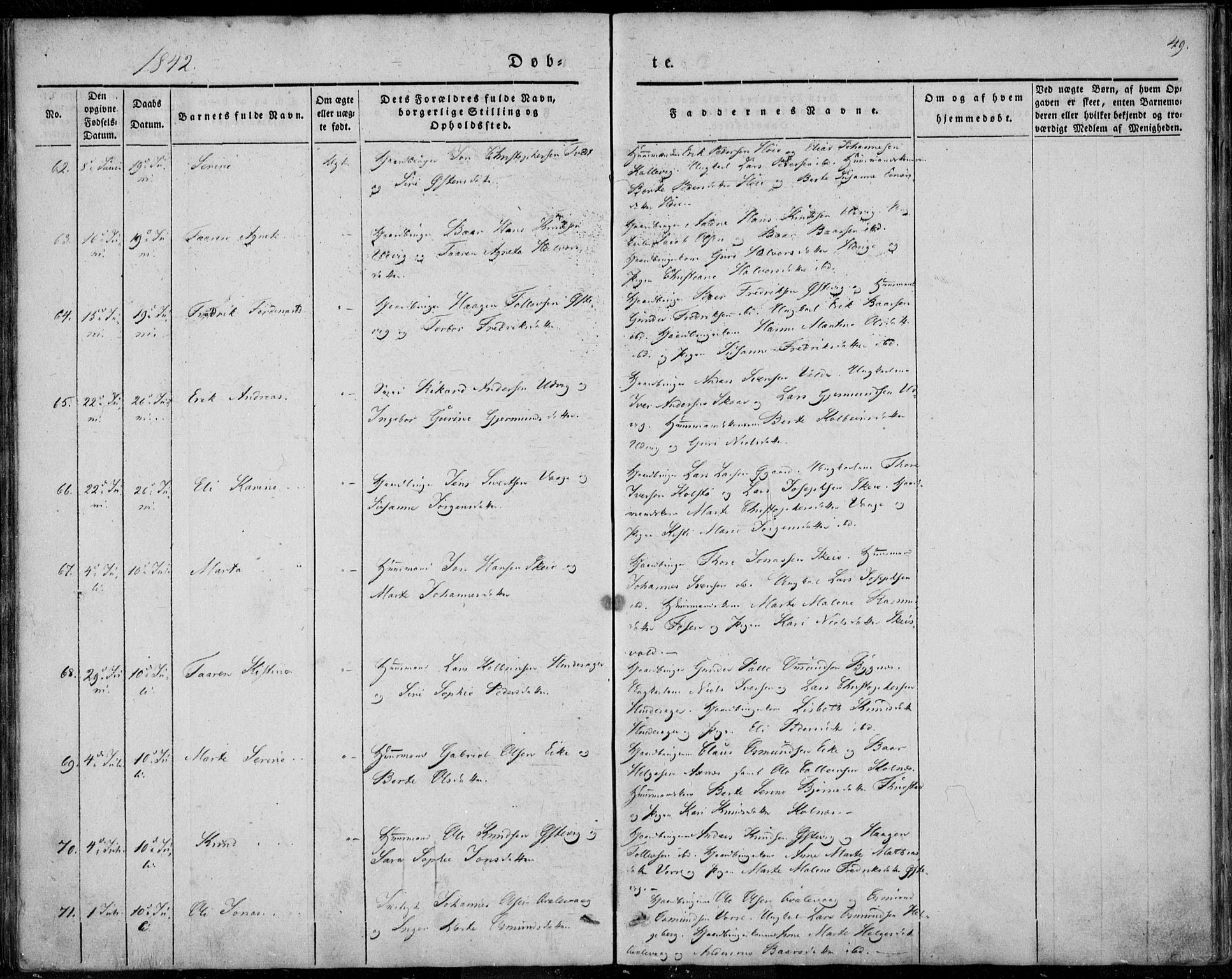 Avaldsnes sokneprestkontor, SAST/A -101851/H/Ha/Haa/L0006: Parish register (official) no. A 6, 1839-1847, p. 49