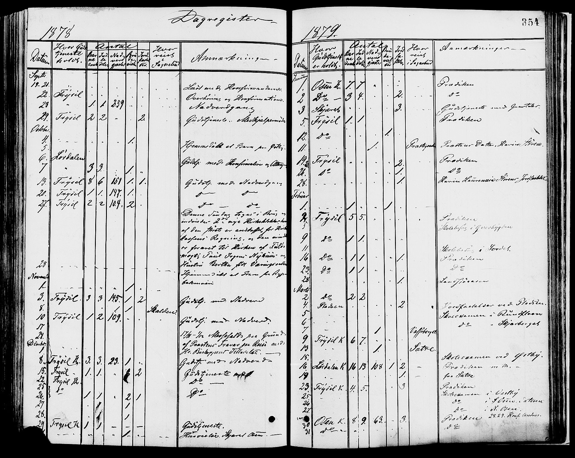 Trysil prestekontor, SAH/PREST-046/H/Ha/Haa/L0007: Parish register (official) no. 7, 1874-1880, p. 354