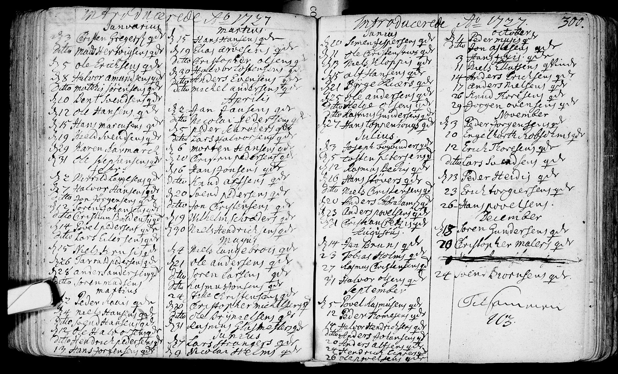 Bragernes kirkebøker, SAKO/A-6/F/Fa/L0003: Parish register (official) no. I 3, 1706-1734, p. 300
