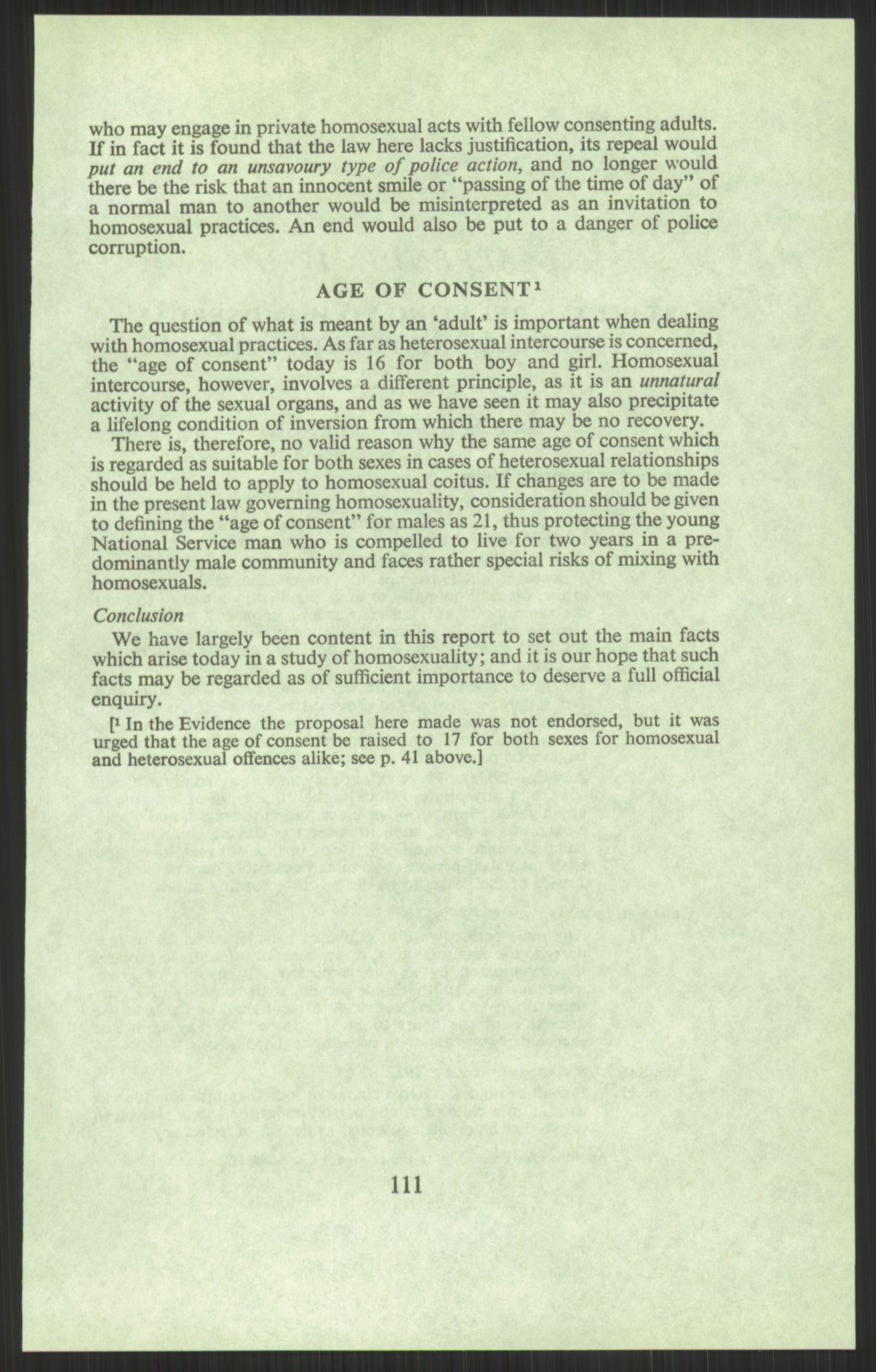 Justisdepartementet, Lovavdelingen, AV/RA-S-3212/D/De/L0029/0001: Straffeloven / Straffelovens revisjon: 5 - Ot. prp. nr.  41 - 1945: Homoseksualiet. 3 mapper, 1956-1970, p. 241