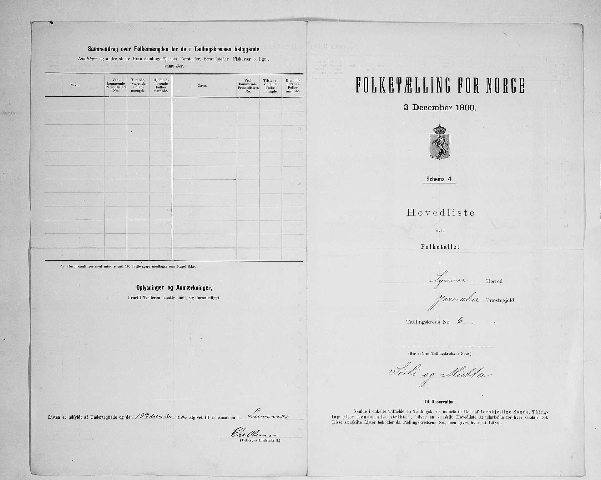 SAH, 1900 census for Lunner, 1900, p. 24