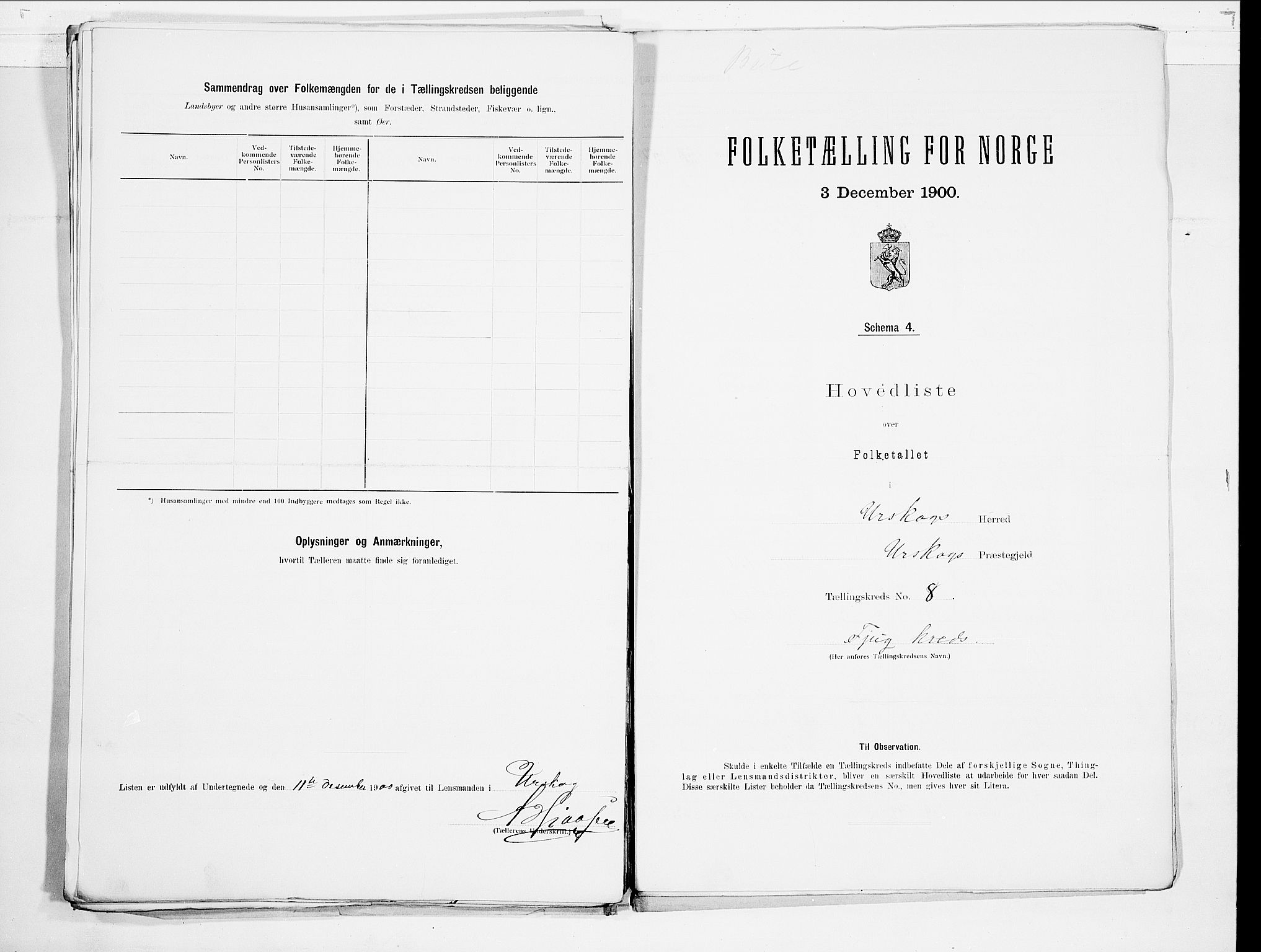 SAO, 1900 census for Aurskog, 1900, p. 22