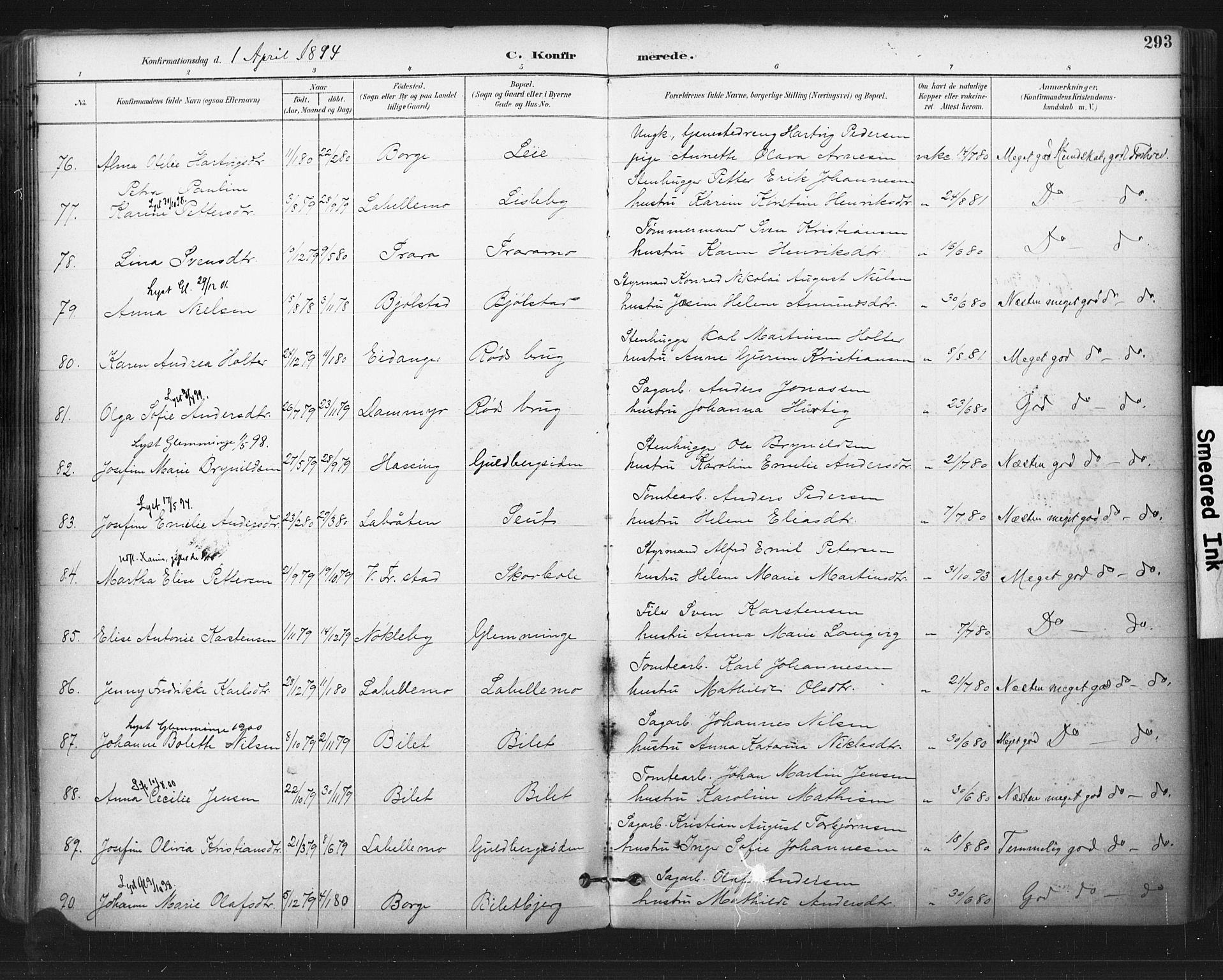 Glemmen prestekontor Kirkebøker, AV/SAO-A-10908/F/Fa/L0013: Parish register (official) no. 13, 1892-1907, p. 293