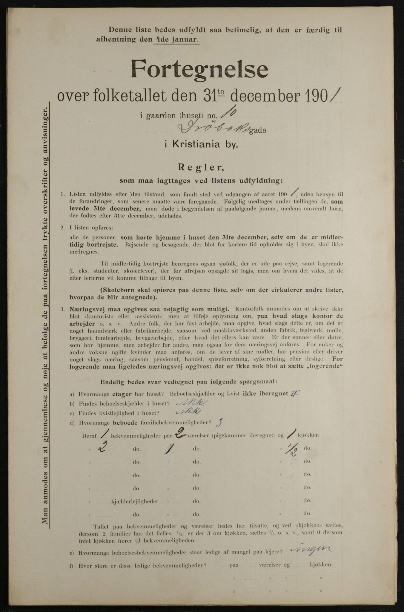 OBA, Municipal Census 1901 for Kristiania, 1901, p. 2831