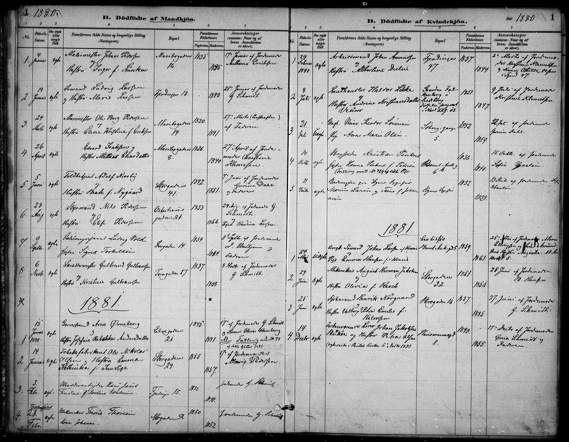 Jakob prestekontor Kirkebøker, SAO/A-10850/F/Fa/L0007: Parish register (official) no. 7, 1880-1905, p. 1