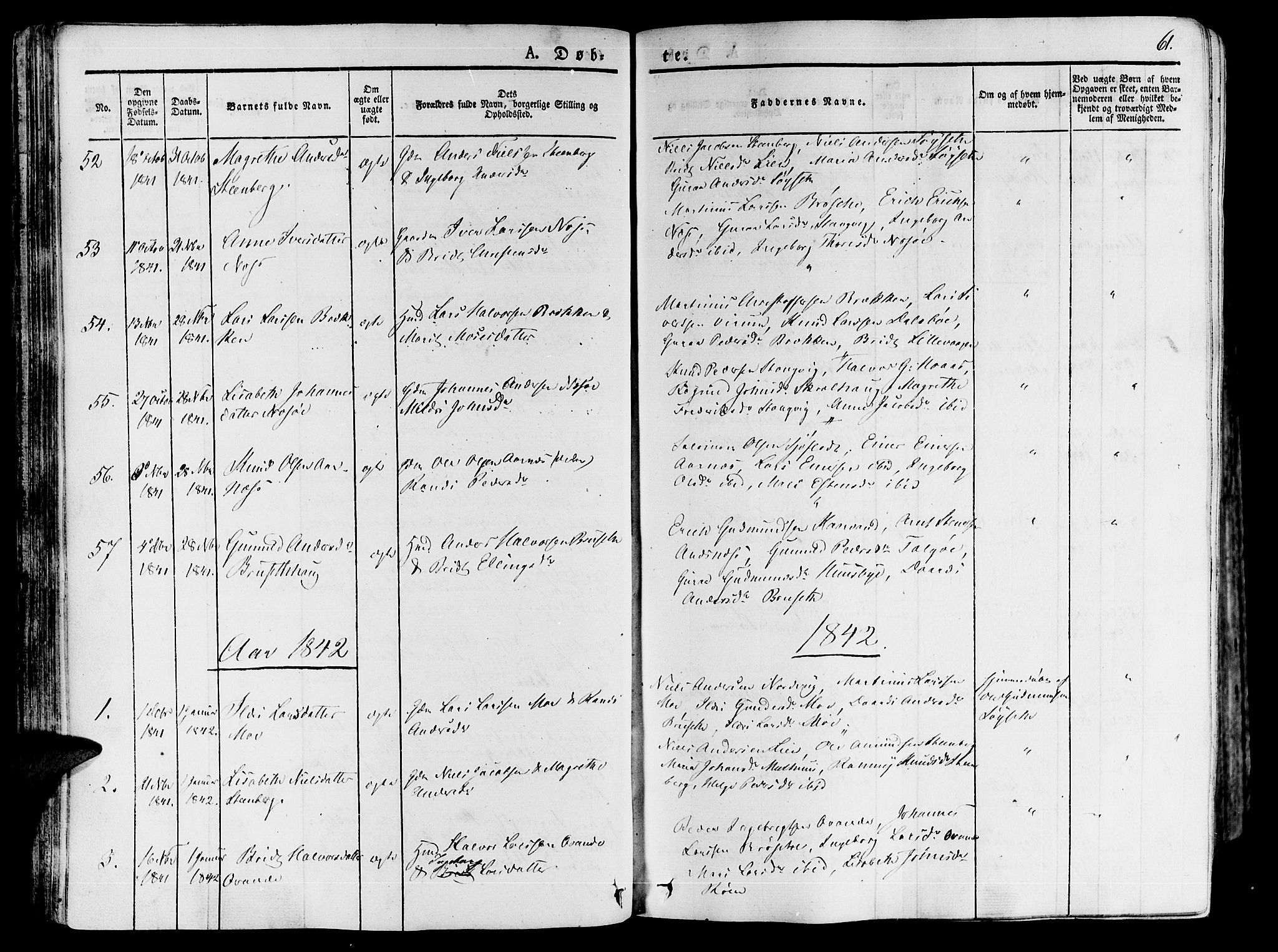 Ministerialprotokoller, klokkerbøker og fødselsregistre - Møre og Romsdal, AV/SAT-A-1454/592/L1024: Parish register (official) no. 592A03 /1, 1831-1849, p. 61