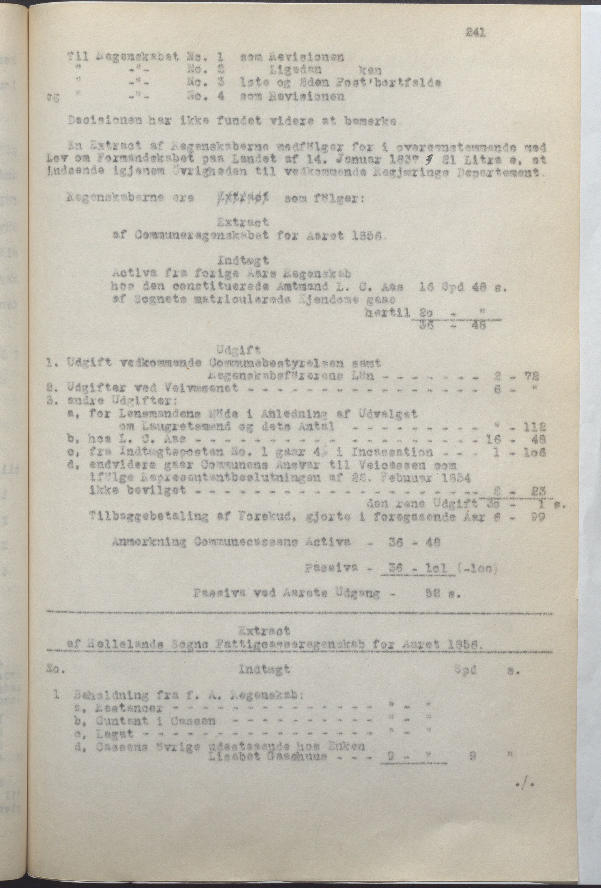 Helleland kommune - Formannskapet, IKAR/K-100479/A/Ab/L0001: Avskrift av møtebok, 1837-1866, p. 241