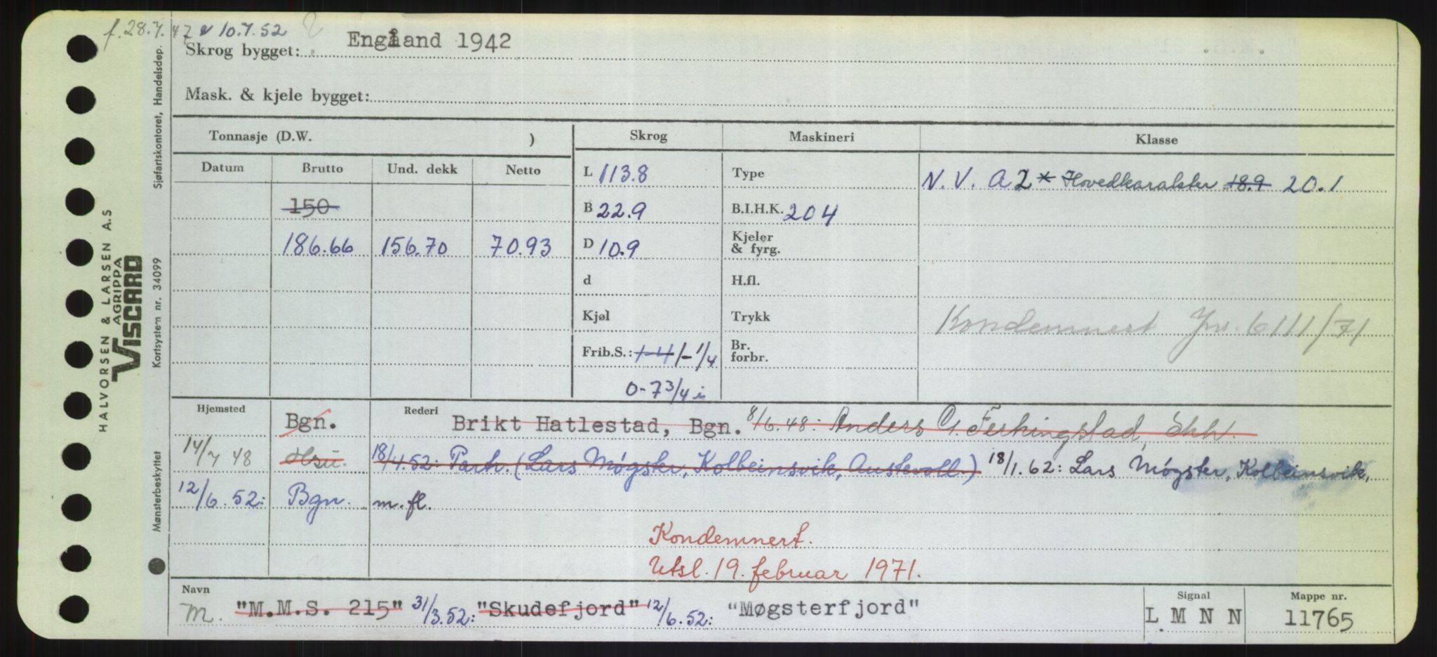 Sjøfartsdirektoratet med forløpere, Skipsmålingen, AV/RA-S-1627/H/Hd/L0025: Fartøy, Min-Mås, p. 457