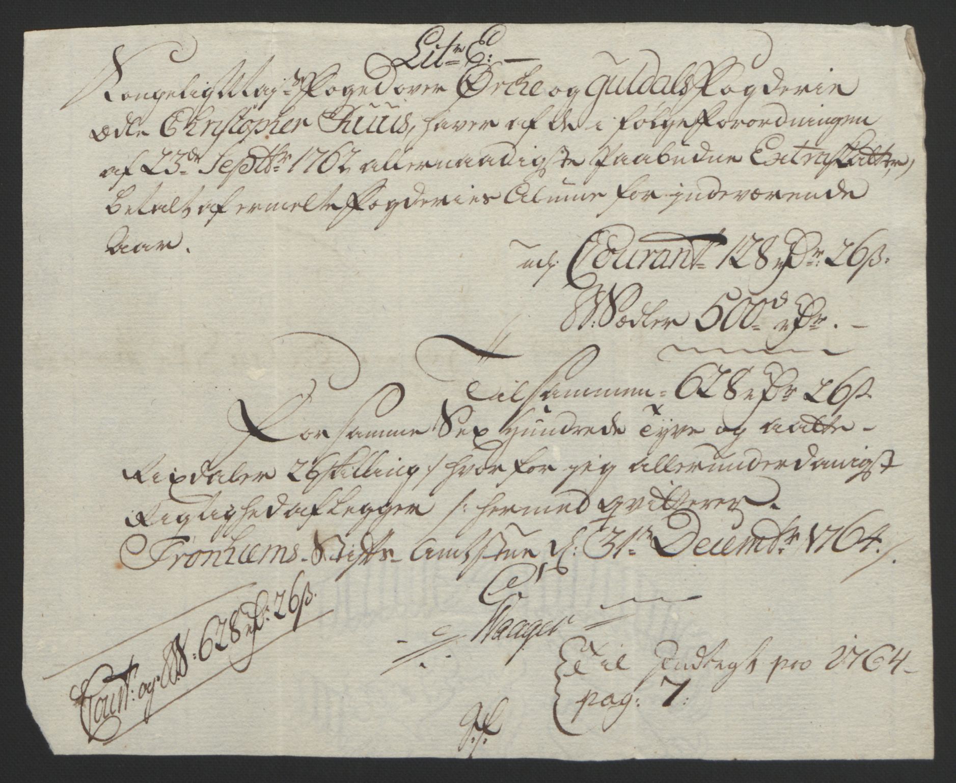 Rentekammeret inntil 1814, Reviderte regnskaper, Fogderegnskap, AV/RA-EA-4092/R60/L4094: Ekstraskatten Orkdal og Gauldal, 1762-1765, p. 108