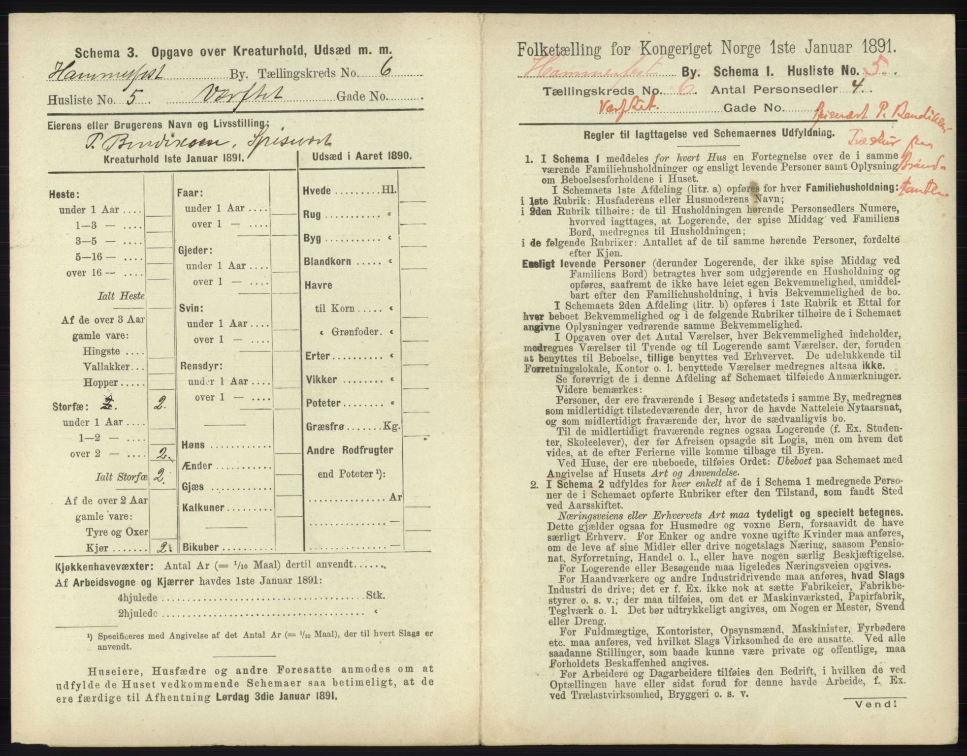 RA, 1891 census for 2001 Hammerfest, 1891, p. 1640