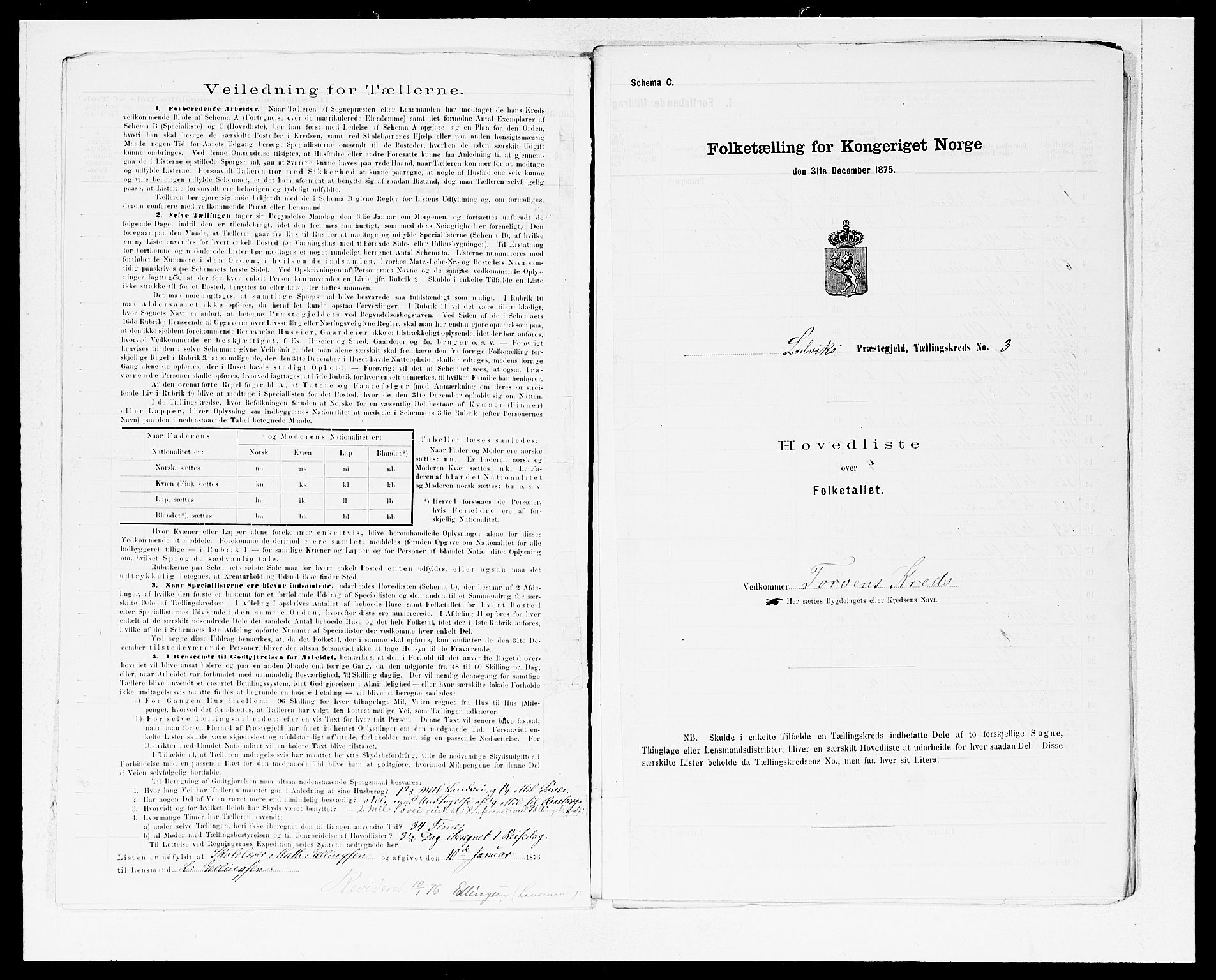 SAB, 1875 census for 1415P Lavik, 1875, p. 6