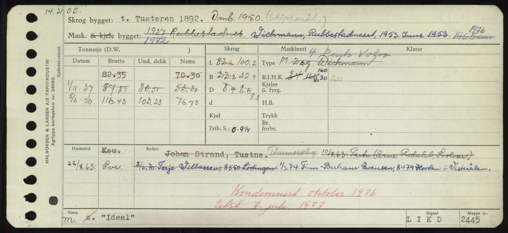 Sjøfartsdirektoratet med forløpere, Skipsmålingen, RA/S-1627/H/Hd/L0018: Fartøy, I, p. 53