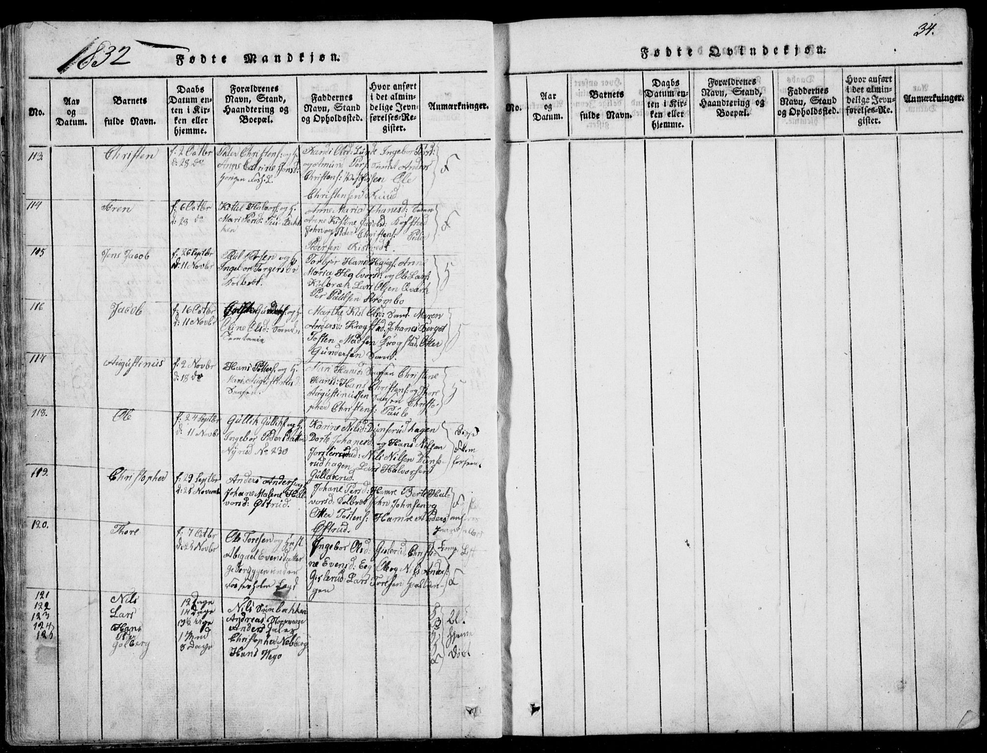 Eiker kirkebøker, AV/SAKO-A-4/F/Fa/L0012: Parish register (official) no. I 12, 1827-1832, p. 34