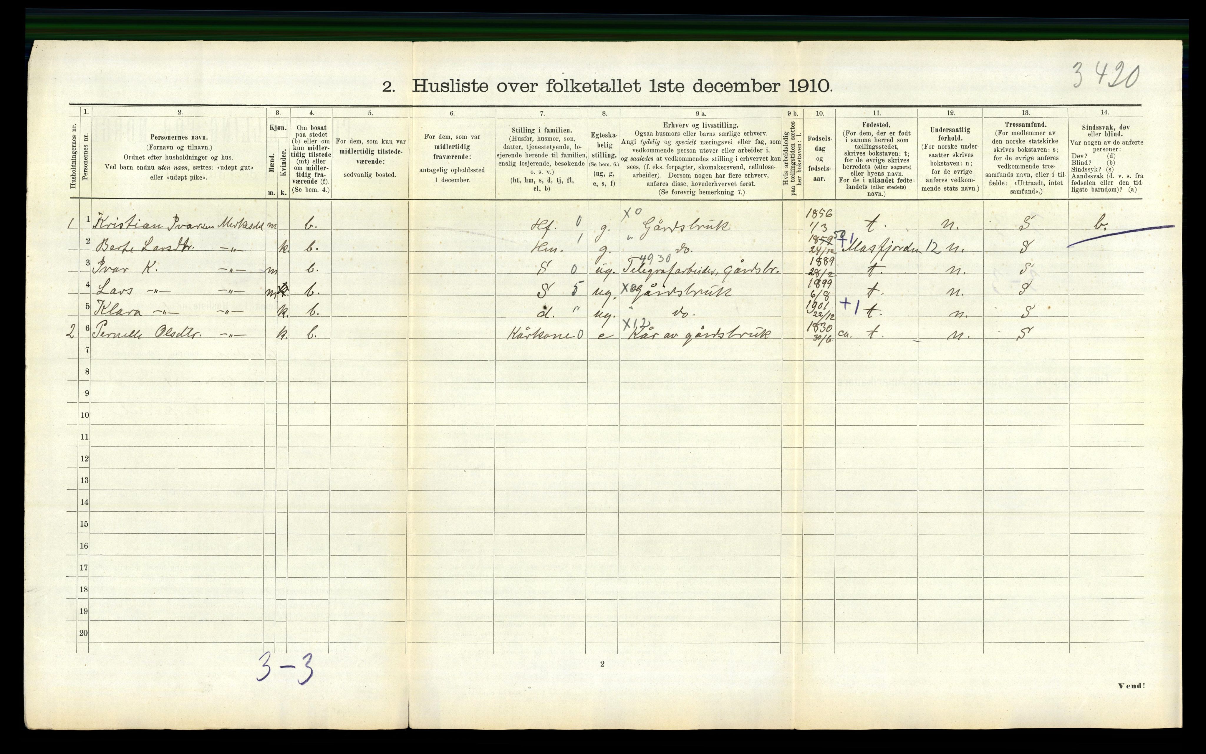 RA, 1910 census for Gulen, 1910, p. 669