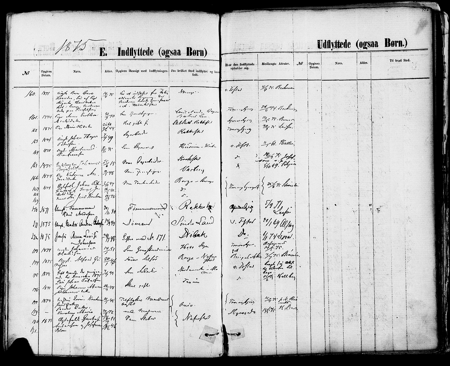 Fredrikstad domkirkes prestekontor Kirkebøker, SAO/A-10906/F/Fa/L0001: Parish register (official) no. 1, 1871-1878, p. 426