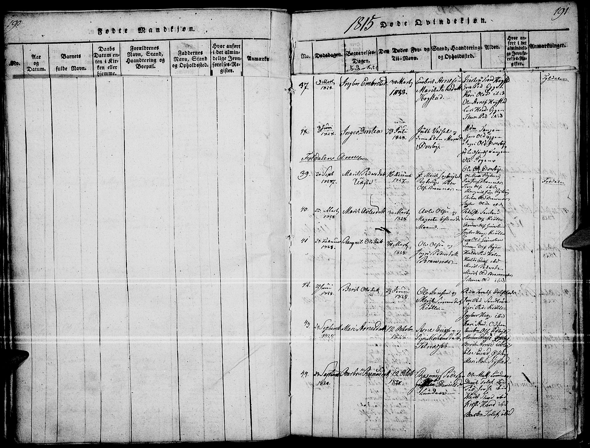 Tynset prestekontor, SAH/PREST-058/H/Ha/Haa/L0018: Parish register (official) no. 18, 1815-1829