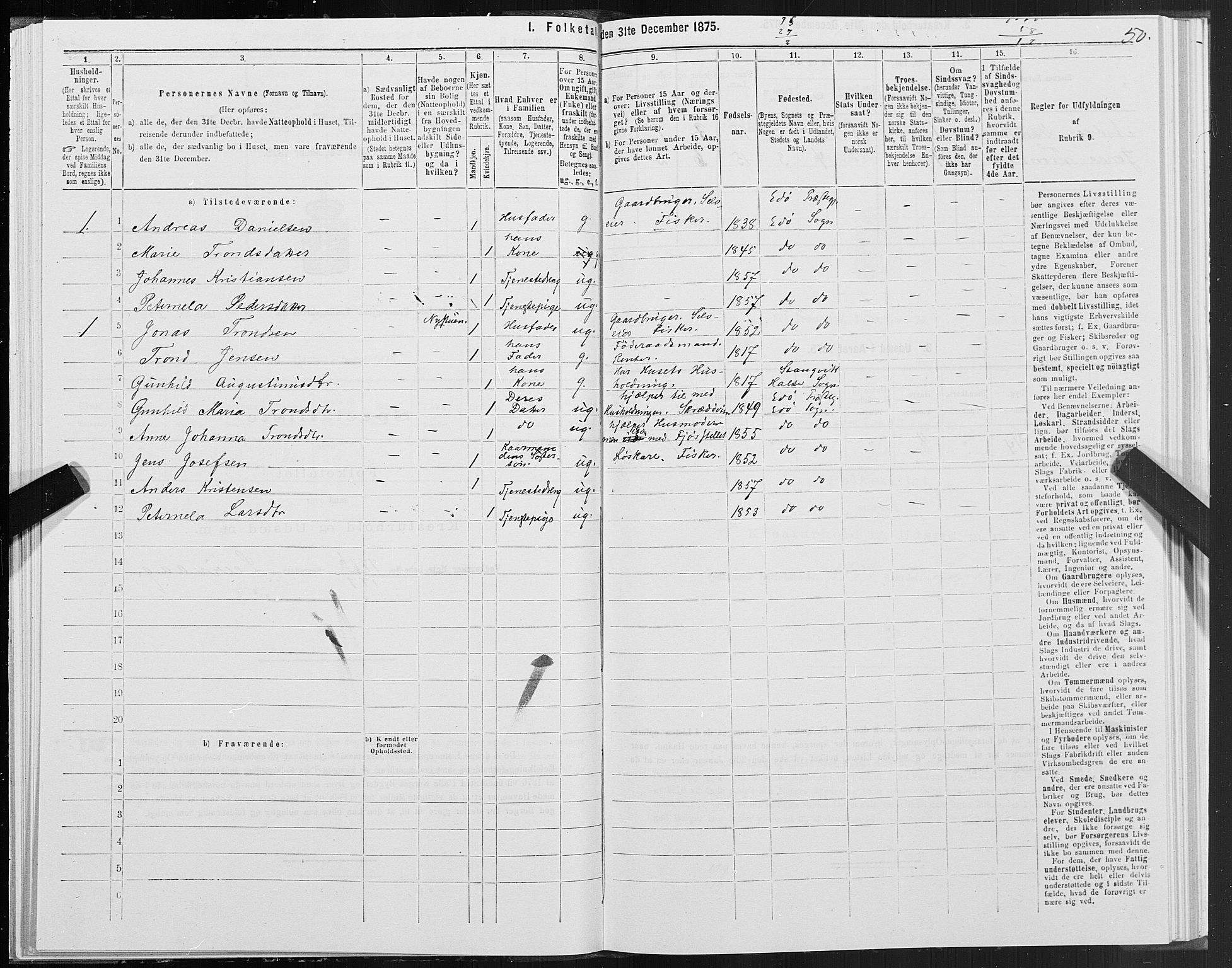 SAT, 1875 census for 1573P Edøy, 1875, p. 4050