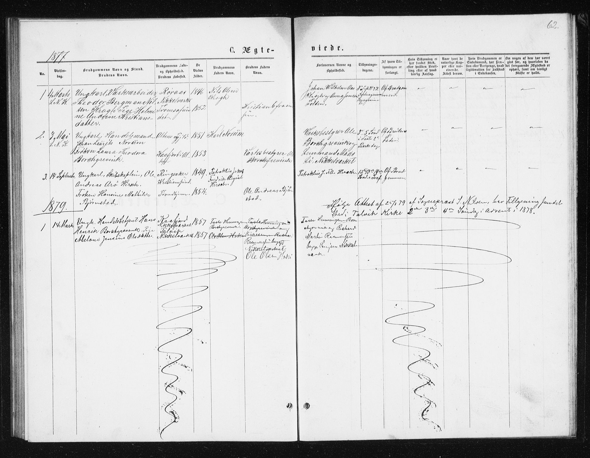 Berg sokneprestkontor, AV/SATØ-S-1318/G/Ga/Gab/L0016klokker: Parish register (copy) no. 16, 1877-1880, p. 62