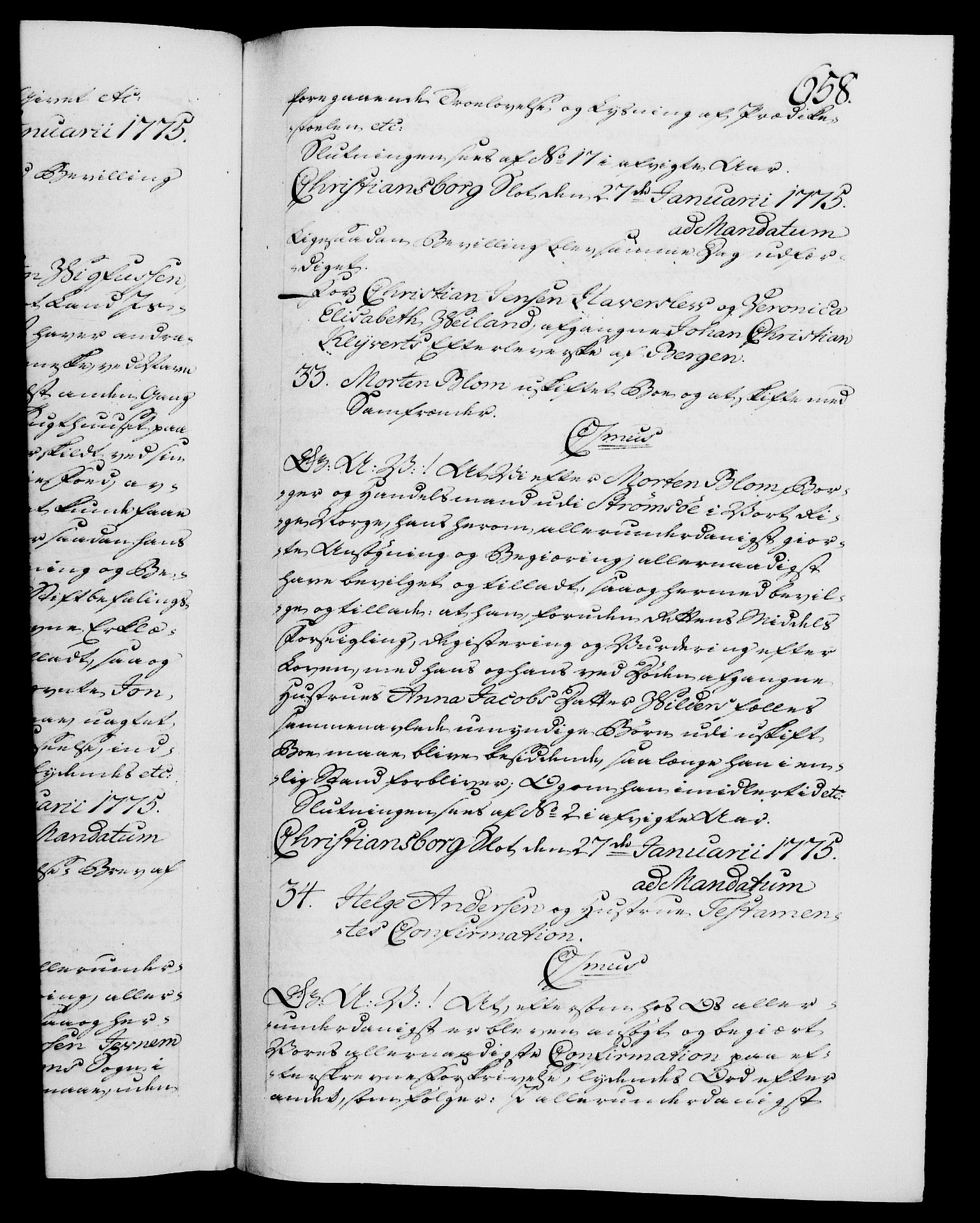 Danske Kanselli 1572-1799, RA/EA-3023/F/Fc/Fca/Fcaa/L0046: Norske registre, 1773-1775, p. 658a