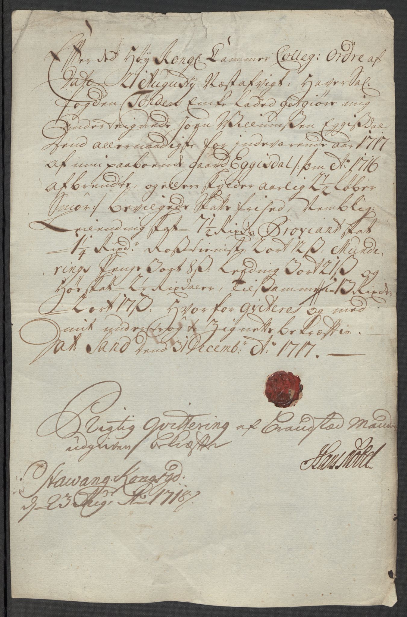 Rentekammeret inntil 1814, Reviderte regnskaper, Fogderegnskap, AV/RA-EA-4092/R47/L2870: Fogderegnskap Ryfylke, 1717, p. 349