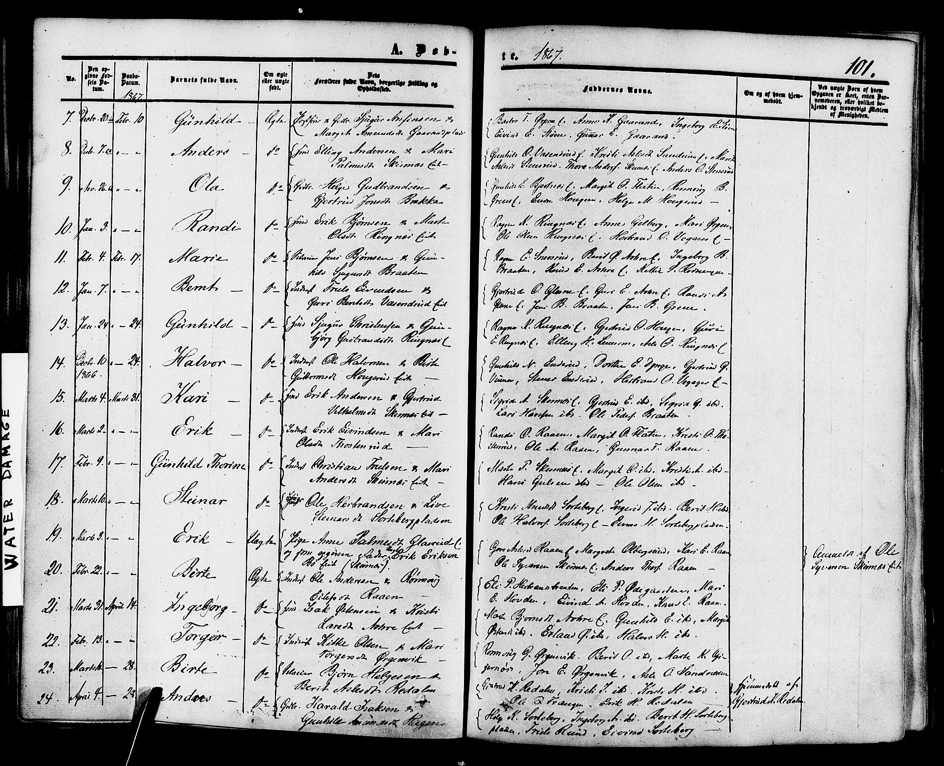 Krødsherad kirkebøker, AV/SAKO-A-19/F/Fa/L0003: Parish register (official) no. 3, 1851-1872, p. 101