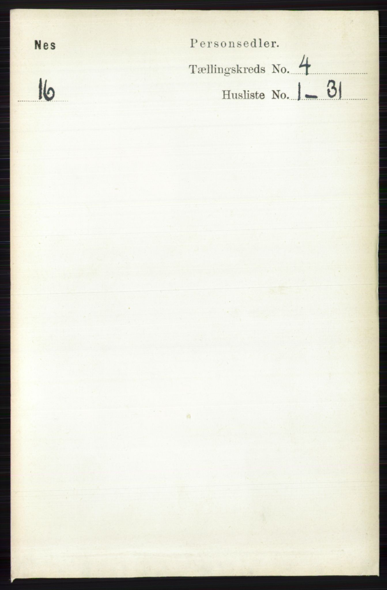 RA, 1891 census for 0616 Nes, 1891, p. 2112