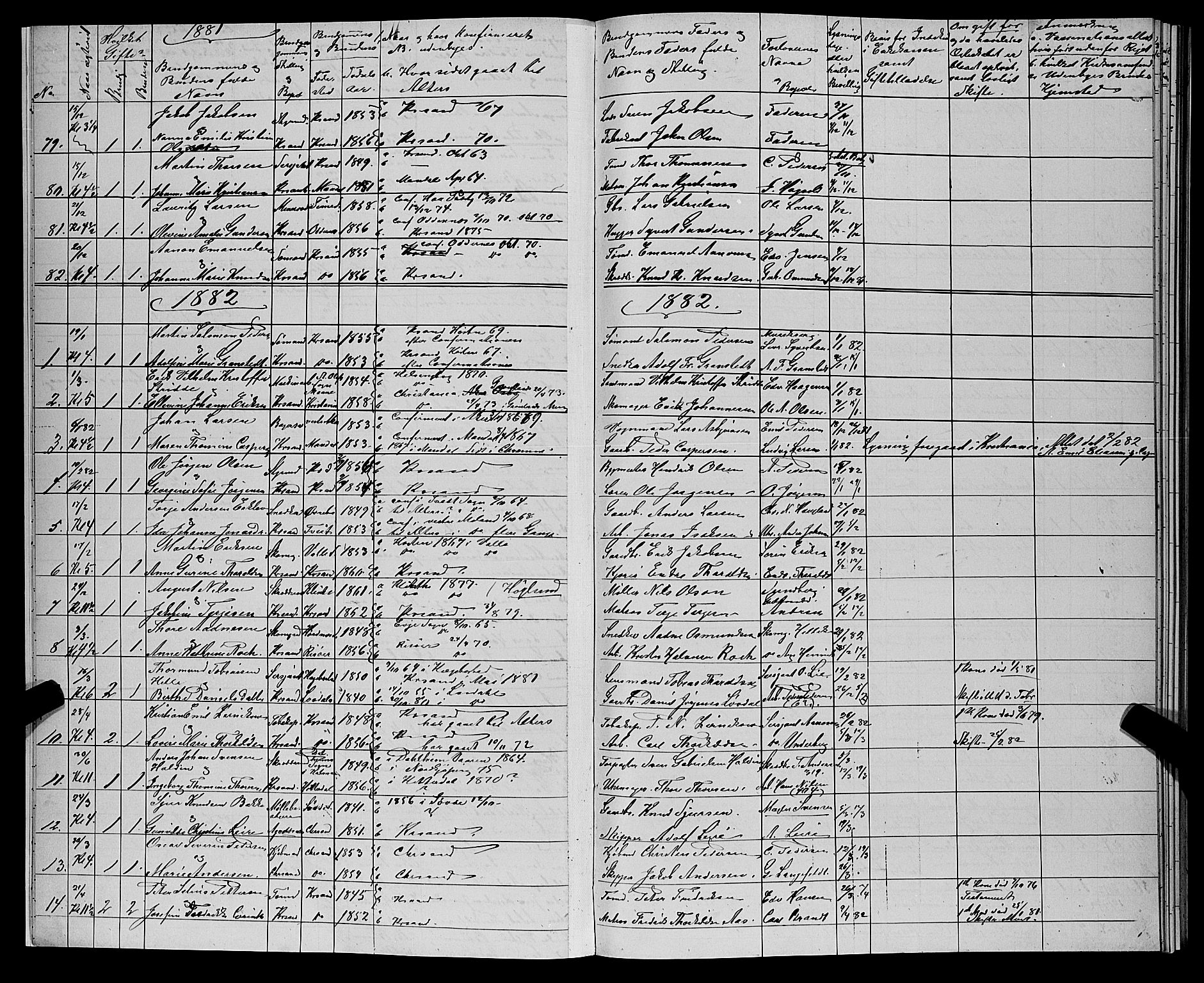 Kristiansand domprosti, AV/SAK-1112-0006/J/Je/L0006: Banns register no. A VI 22, 1881-1902