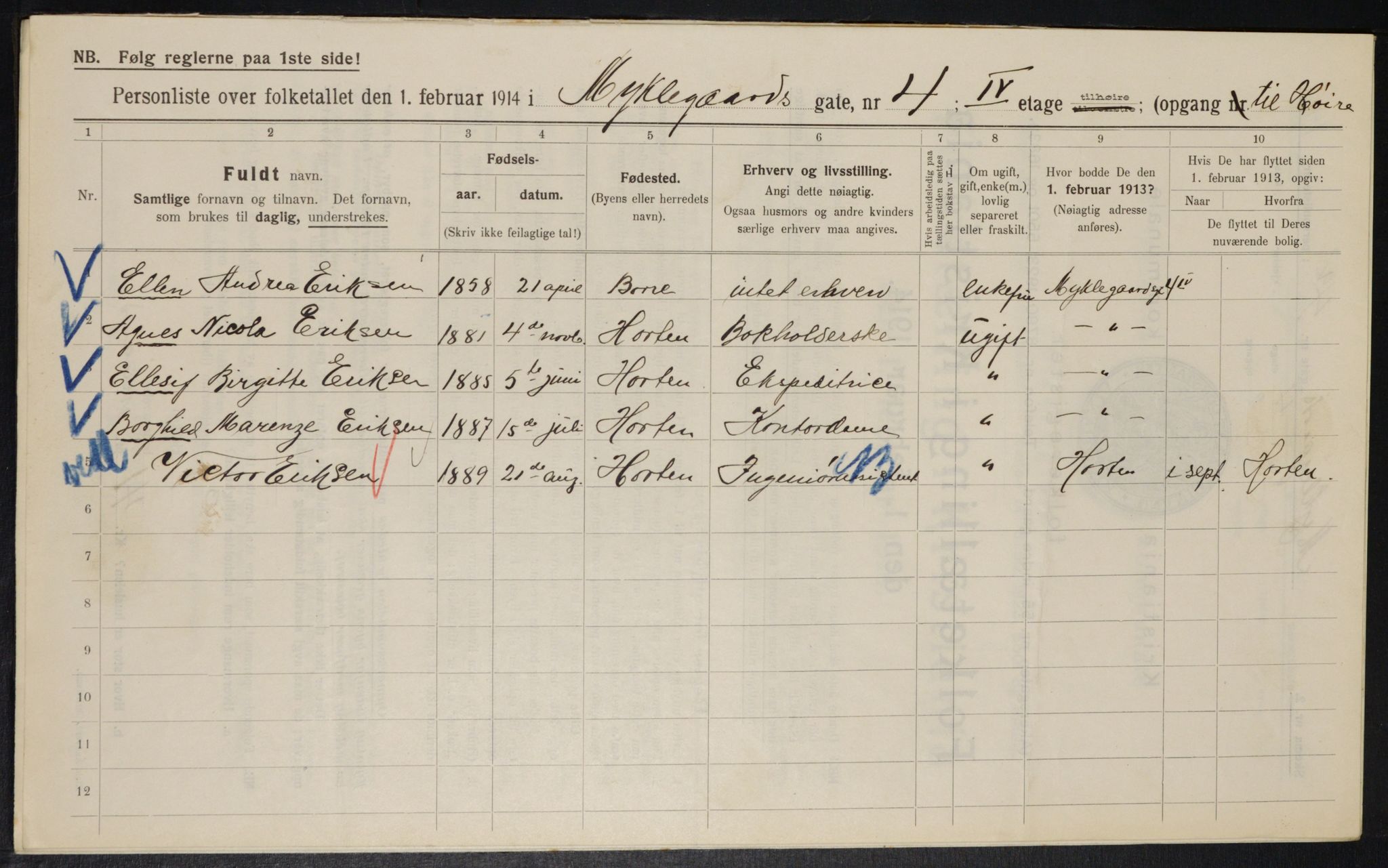 OBA, Municipal Census 1914 for Kristiania, 1914, p. 68304