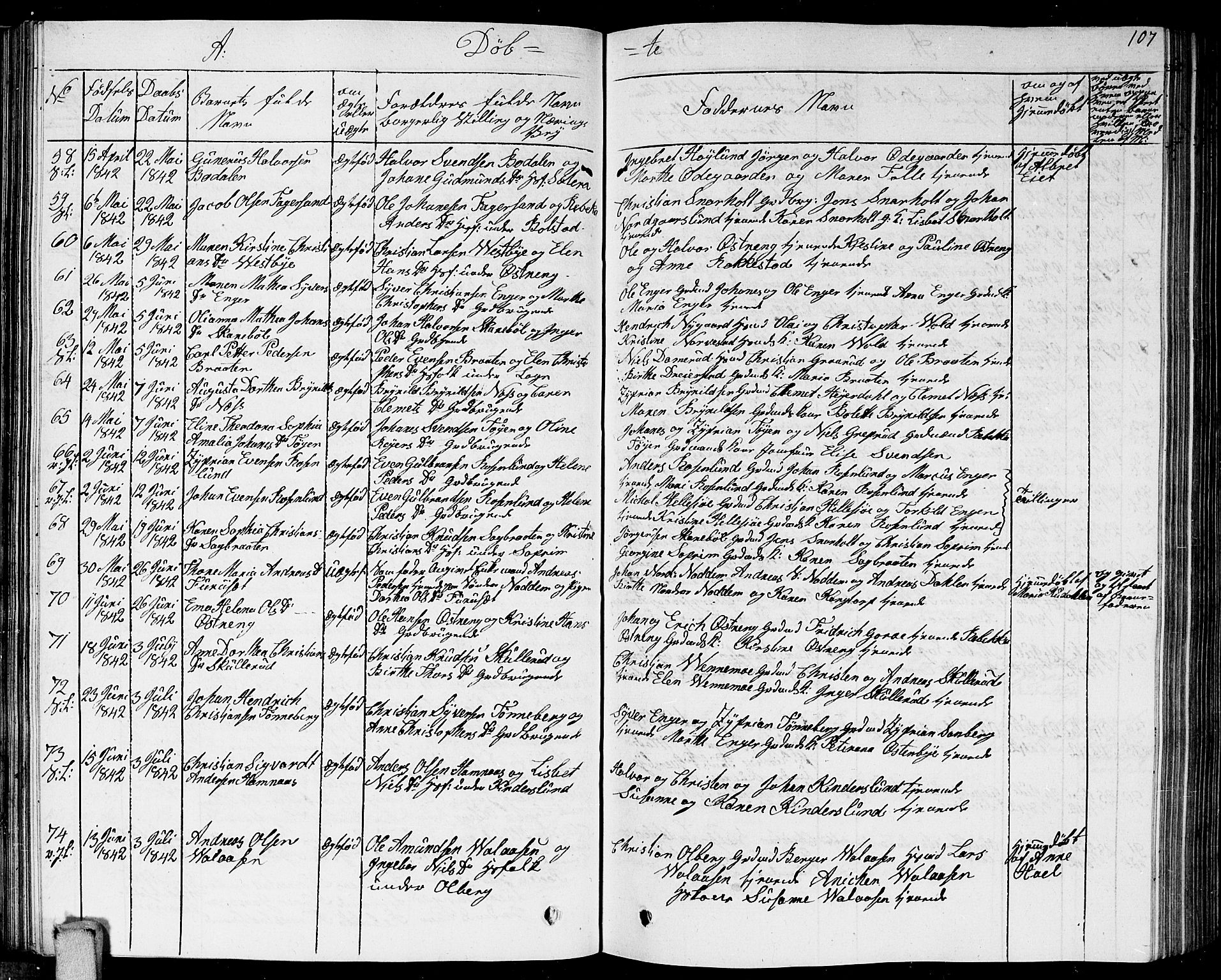 Høland prestekontor Kirkebøker, AV/SAO-A-10346a/G/Ga/L0002: Parish register (copy) no. I 2, 1827-1845, p. 107