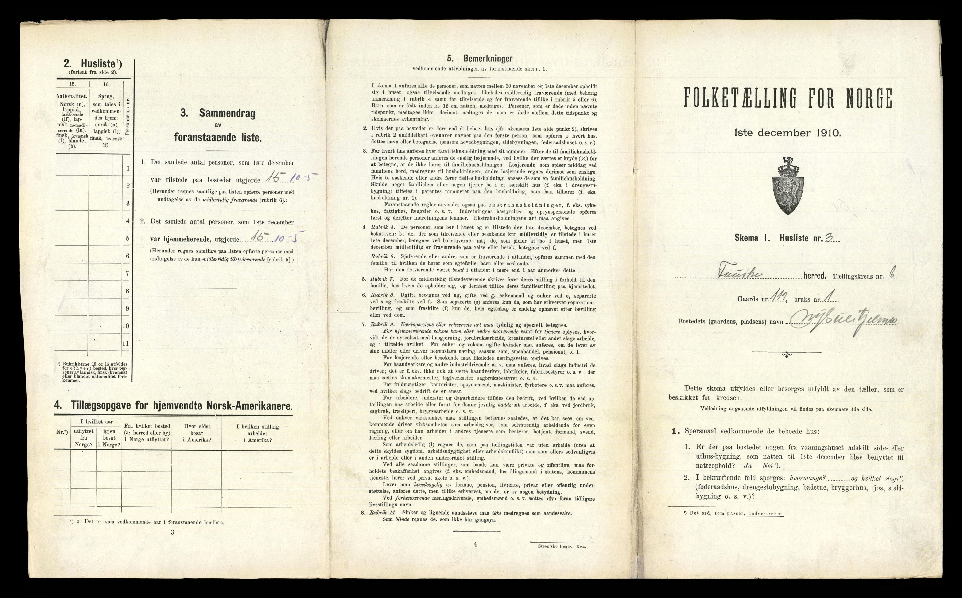 RA, 1910 census for Fauske, 1910, p. 322