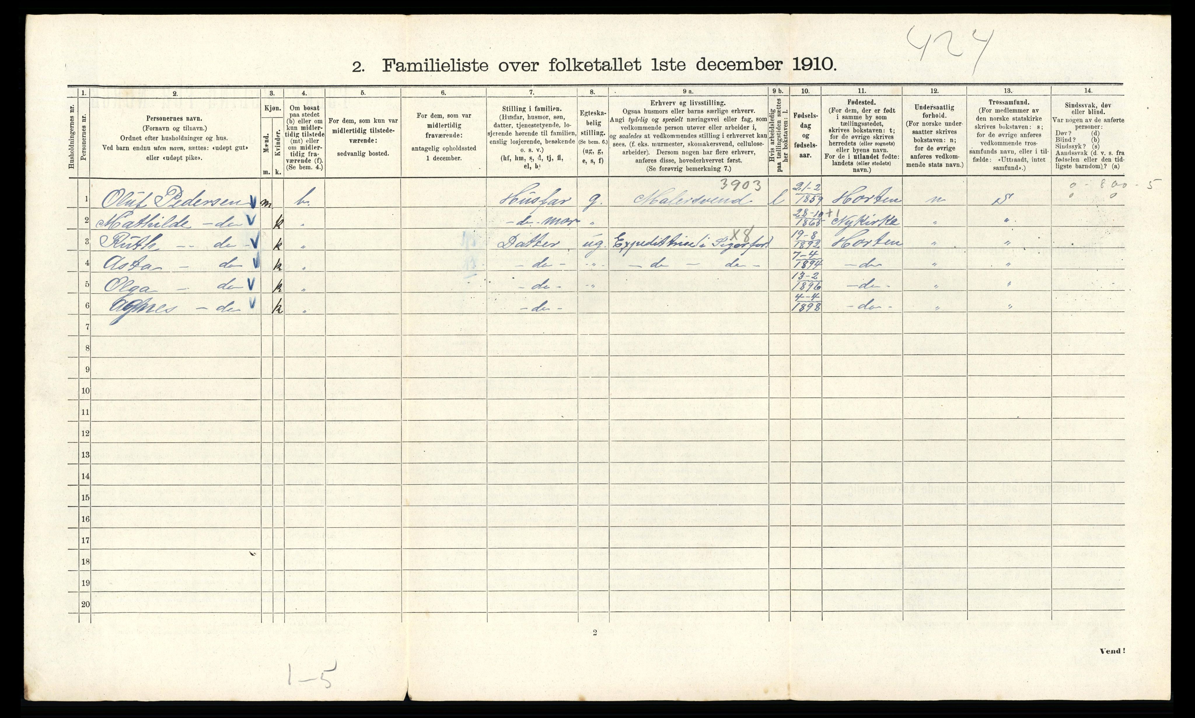 RA, 1910 census for Kristiania, 1910, p. 124202