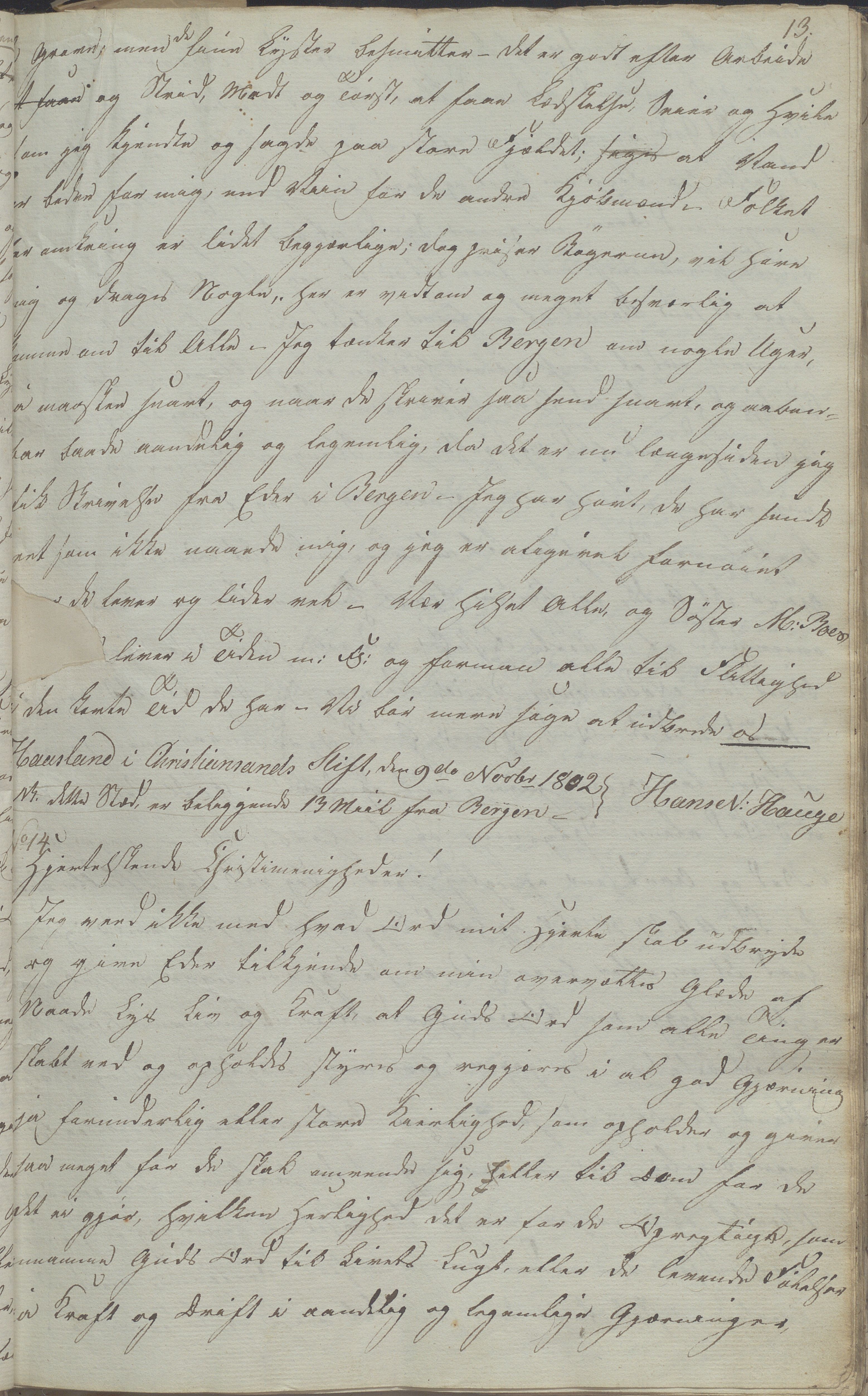 Heggtveitsamlingen, TMF/A-1007/H/L0052/0001: Innbundne brev Ms. S, med innlagt registratur / Innbundne brev Ms S. , 1801-1823, p. 13