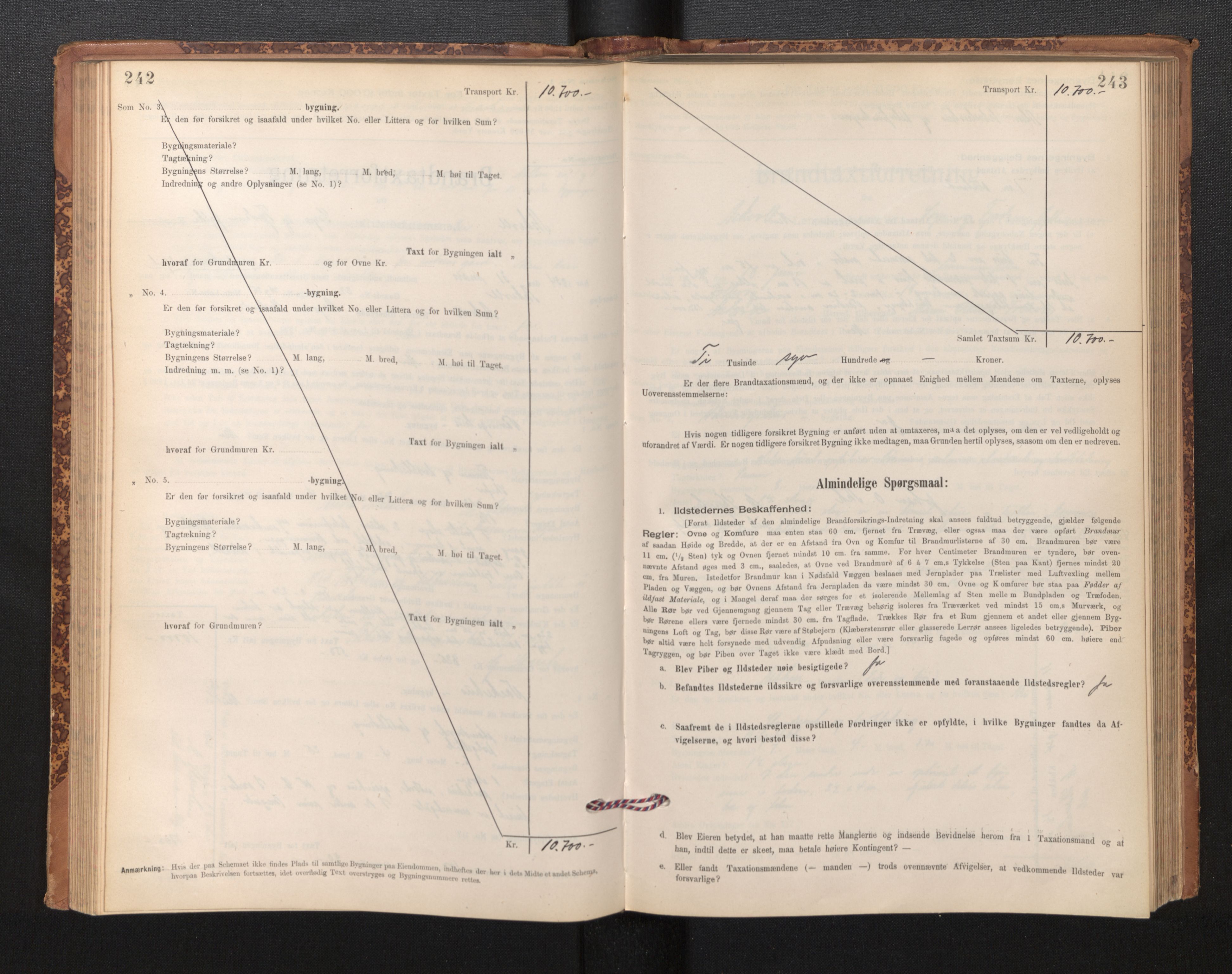 Lensmannen i Askvoll, AV/SAB-A-26301/0012/L0004: Branntakstprotokoll, skjematakst og liste over branntakstmenn, 1895-1932, p. 242-243