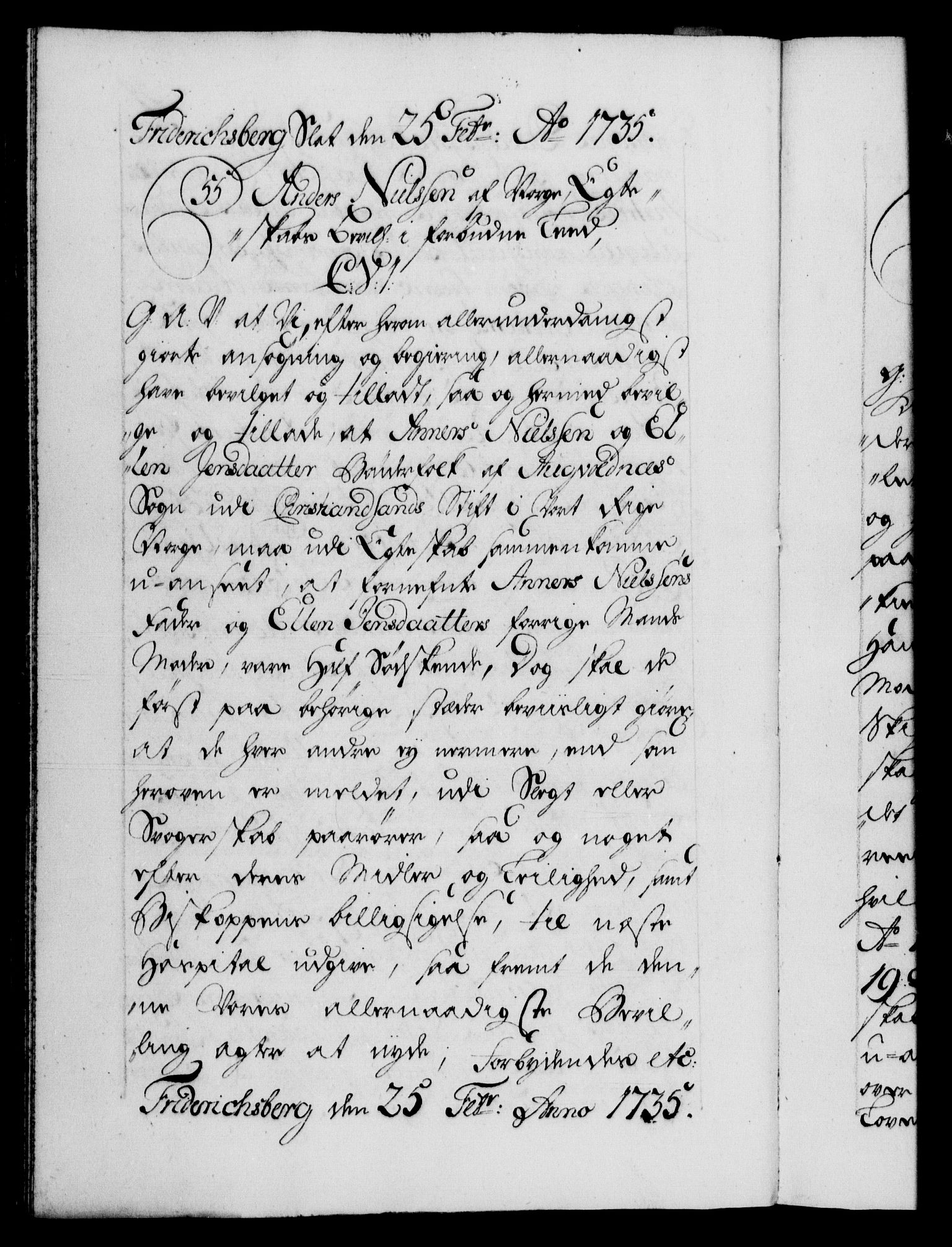 Danske Kanselli 1572-1799, RA/EA-3023/F/Fc/Fca/Fcaa/L0029: Norske registre, 1735-1736, p. 59b