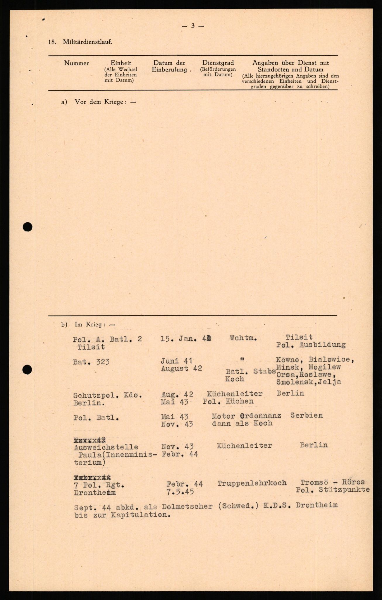 Forsvaret, Forsvarets overkommando II, AV/RA-RAFA-3915/D/Db/L0027: CI Questionaires. Tyske okkupasjonsstyrker i Norge. Tyskere., 1945-1946, p. 160