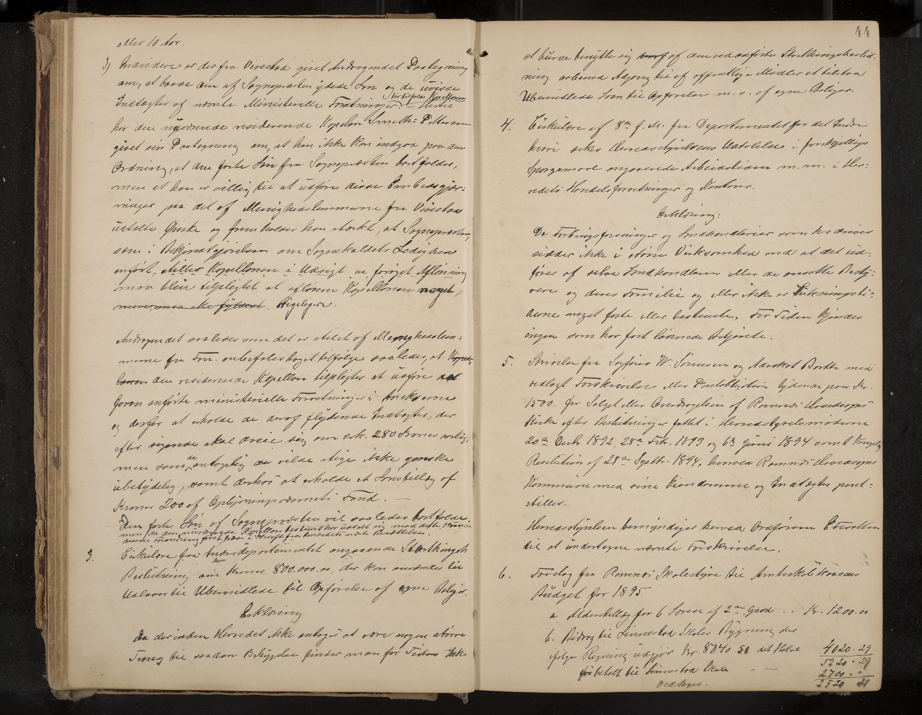 Ramnes formannskap og sentraladministrasjon, IKAK/0718021/A/Aa/L0004: Møtebok, 1892-1907, p. 44