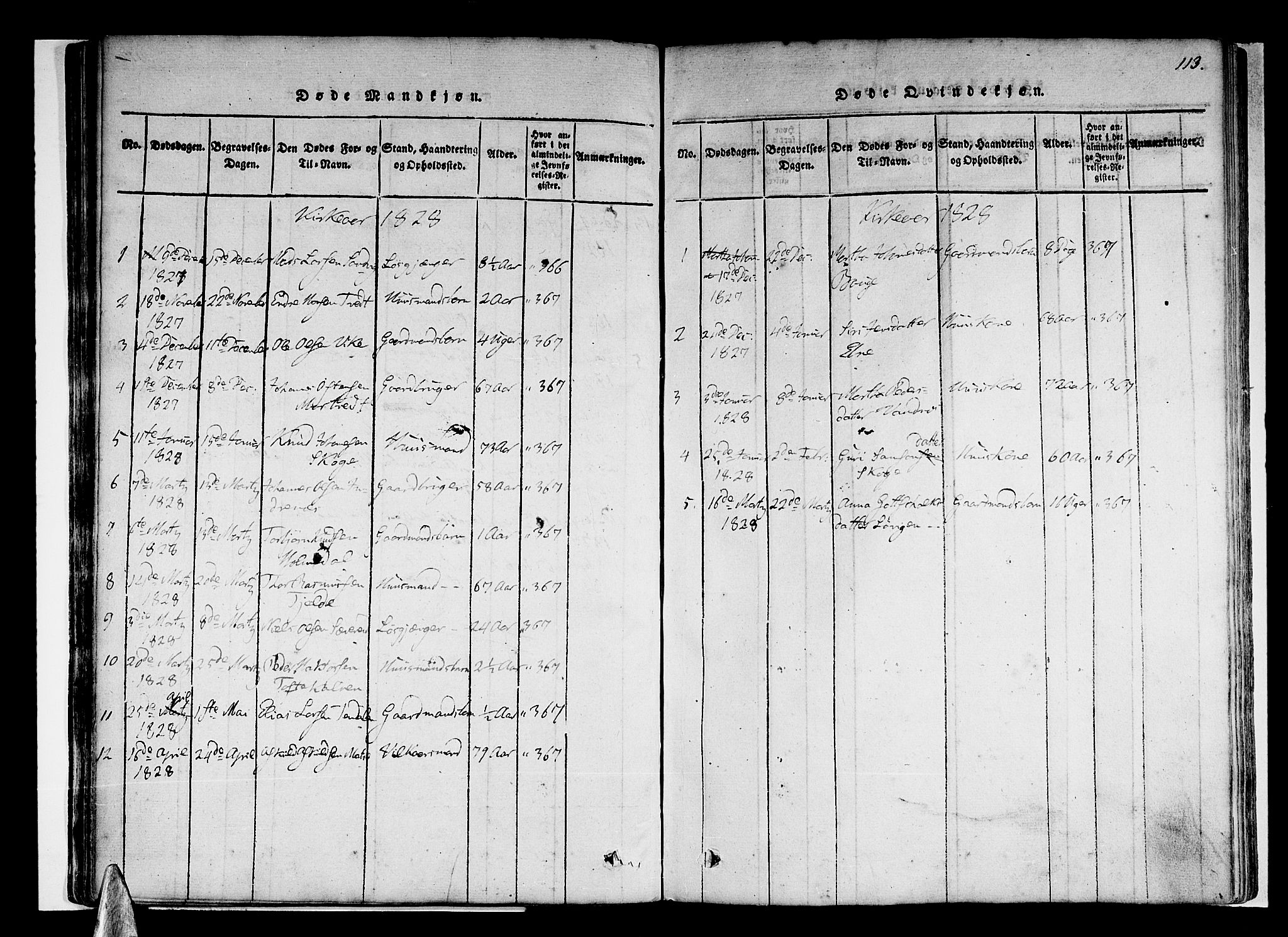 Skånevik sokneprestembete, AV/SAB-A-77801/H/Haa: Parish register (official) no. A 3, 1815-1828, p. 113