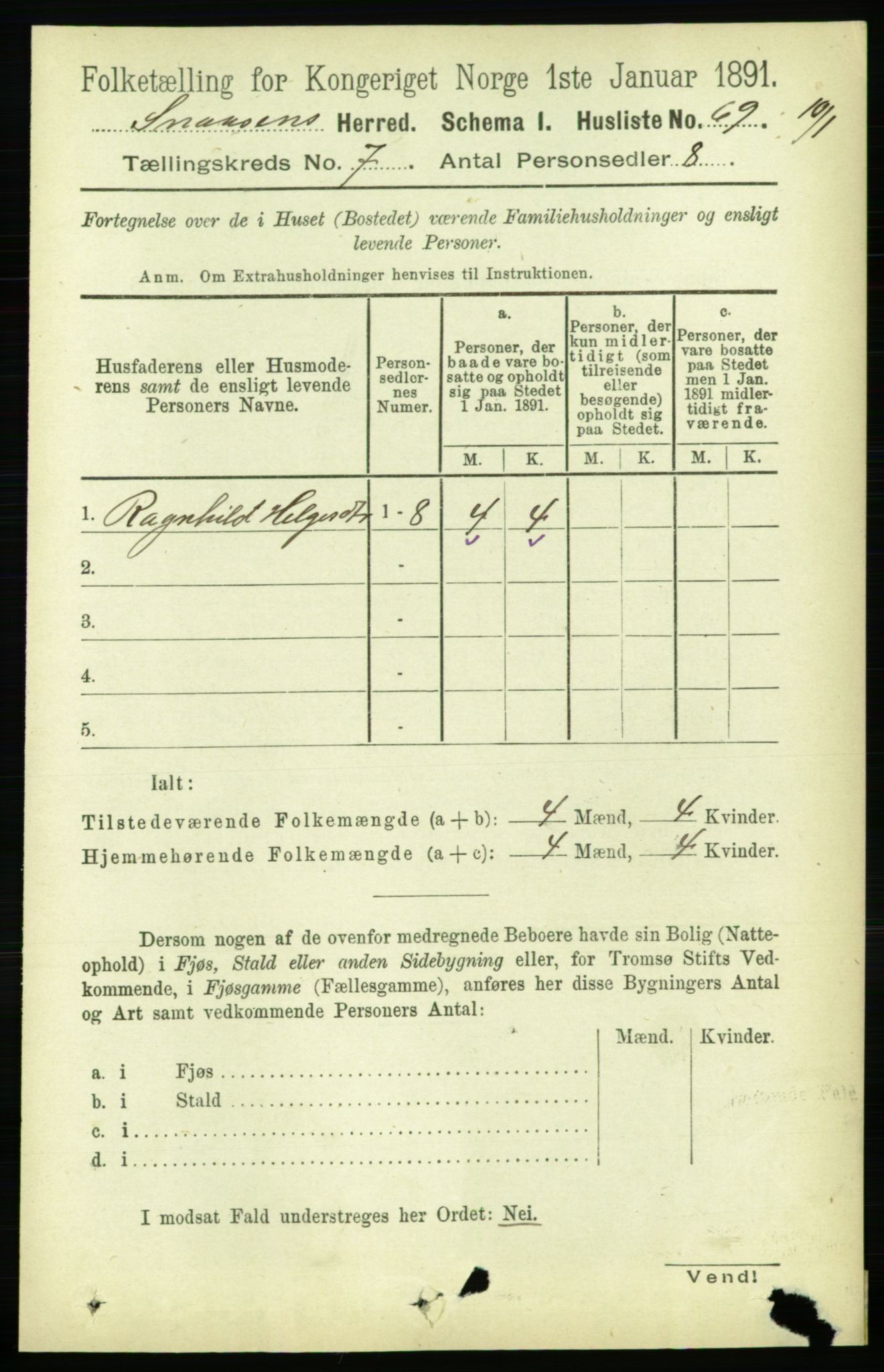 RA, 1891 census for 1736 Snåsa, 1891, p. 2343