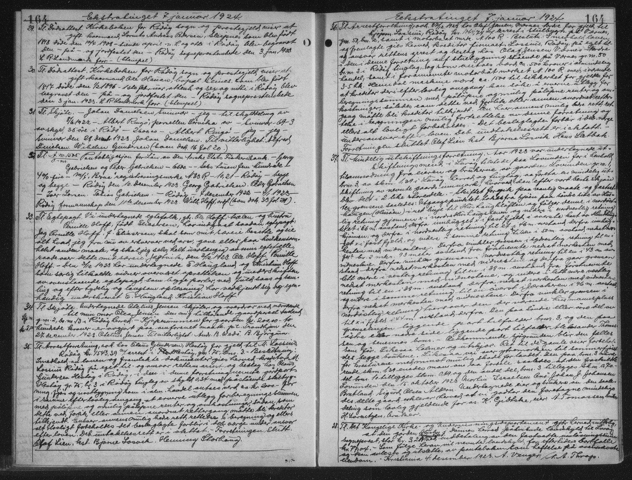 Rana sorenskriveri , AV/SAT-A-1108/1/2/2C/L0018: Mortgage book no. 18, 1923-1928, p. 164, Deed date: 07.01.1924