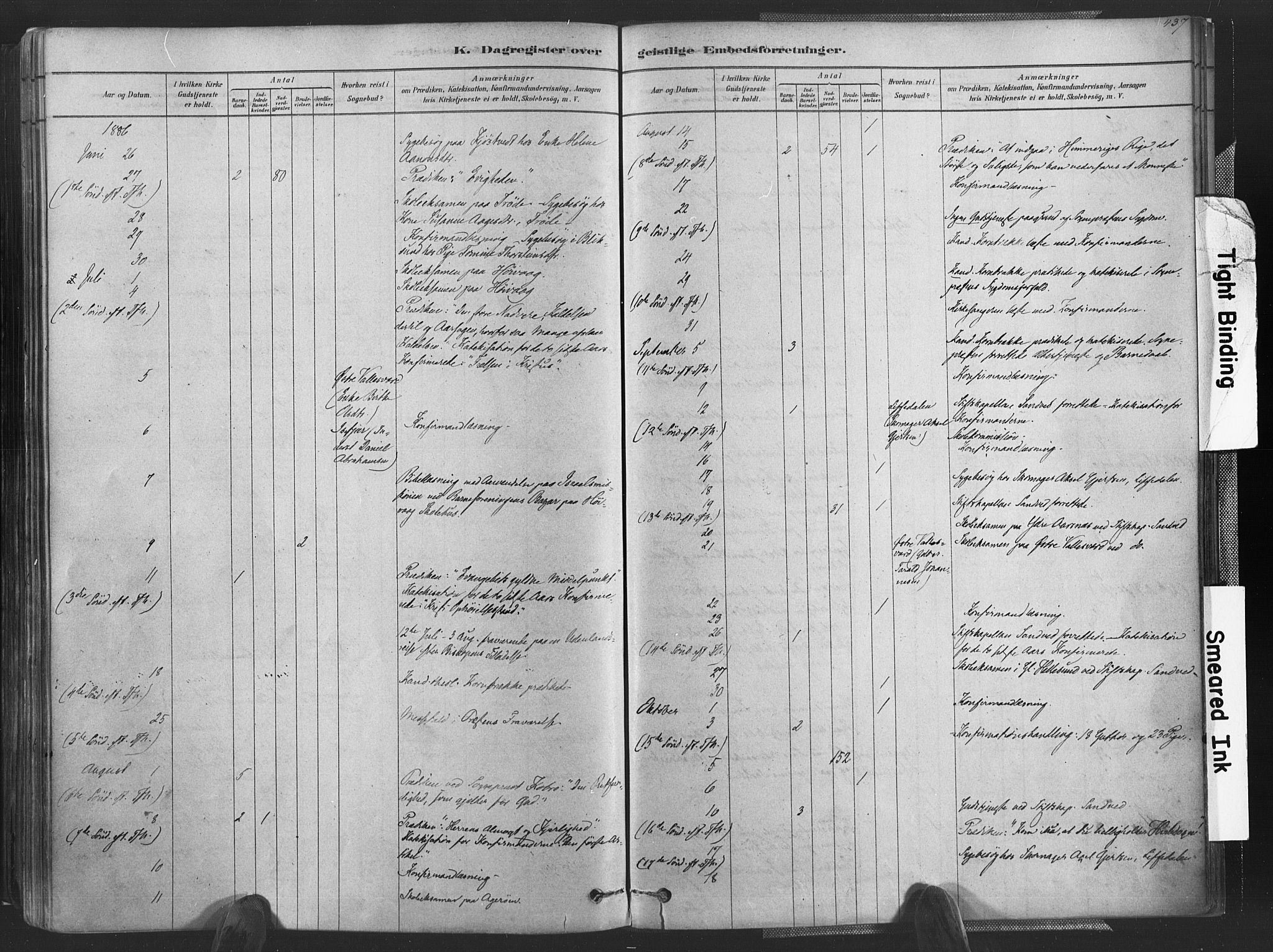 Høvåg sokneprestkontor, AV/SAK-1111-0025/F/Fa/L0005: Parish register (official) no. A 5, 1878-1893, p. 437