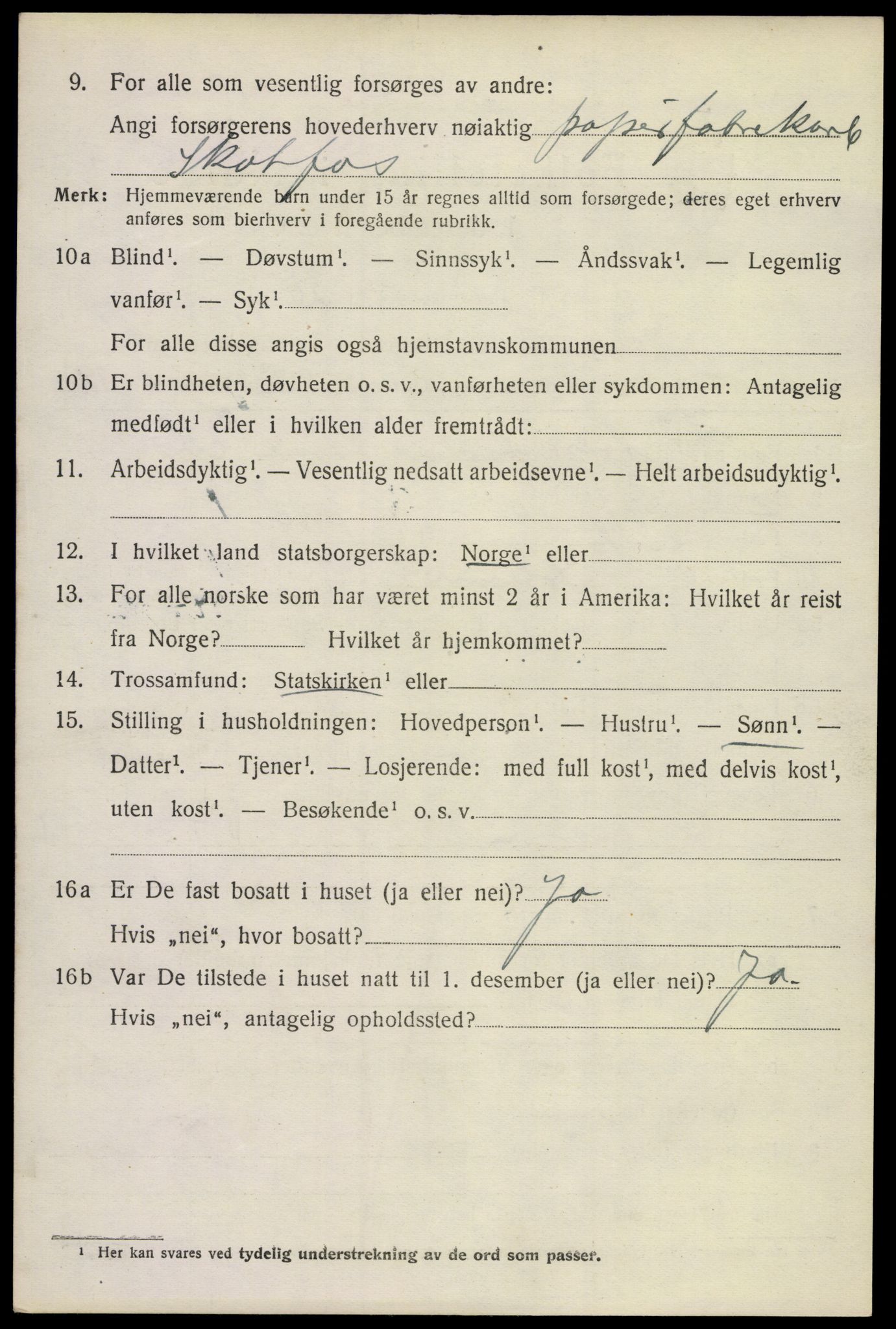 SAKO, 1920 census for Solum, 1920, p. 5613