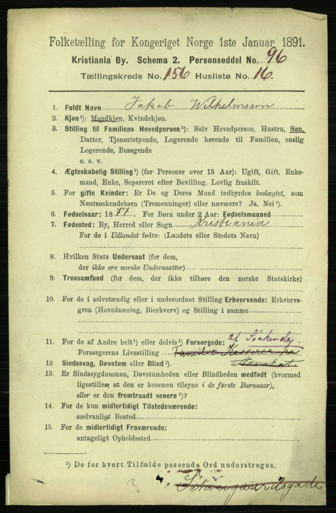 RA, 1891 census for 0301 Kristiania, 1891, p. 89178