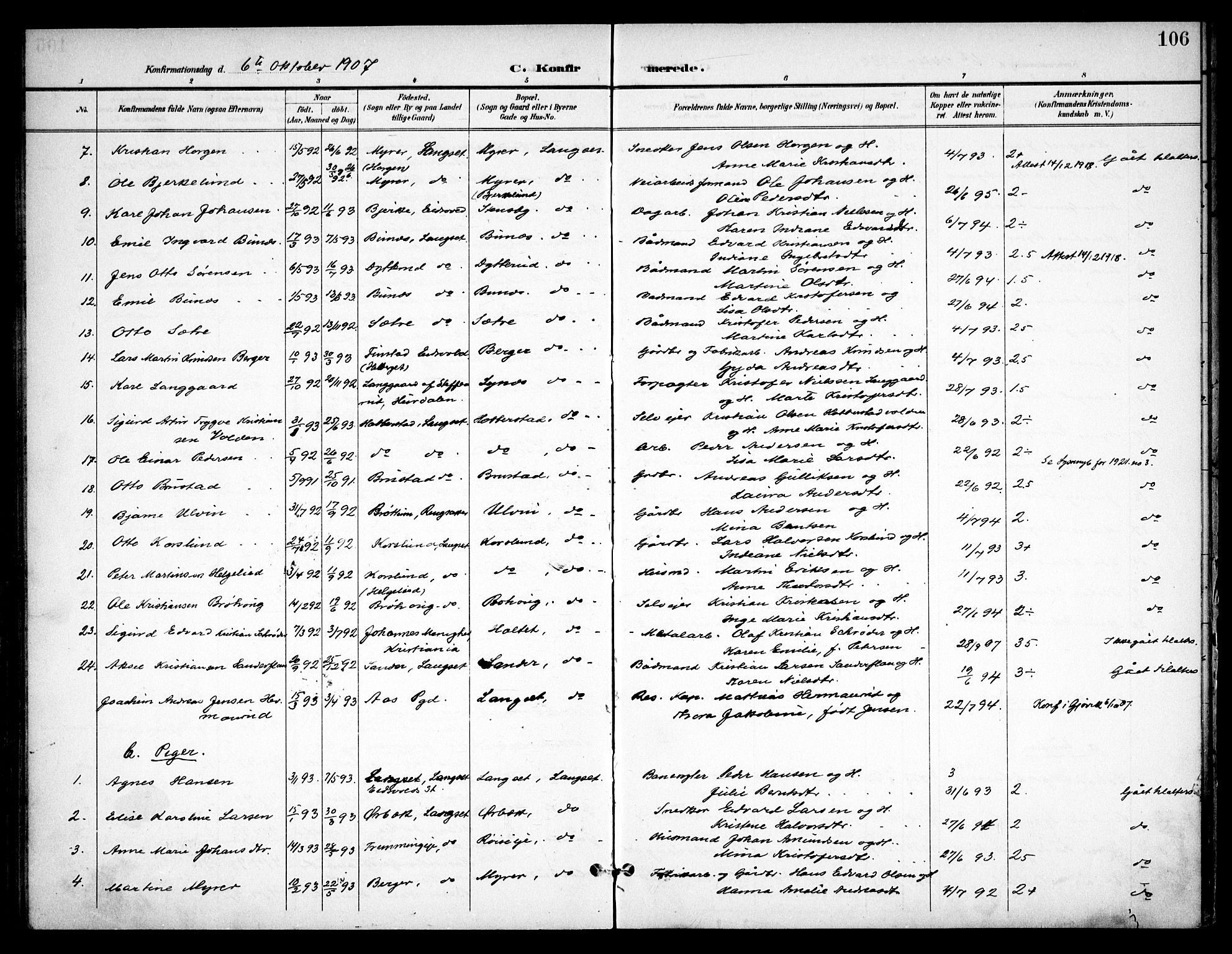 Eidsvoll prestekontor Kirkebøker, SAO/A-10888/F/Fb/L0003: Parish register (official) no. II 3, 1898-1909, p. 106